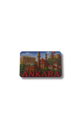 CraftbyBYC Ankara Temalı Resimli Ahşap Buzdolabı Magneti-Hediyelik Konsept Ma...