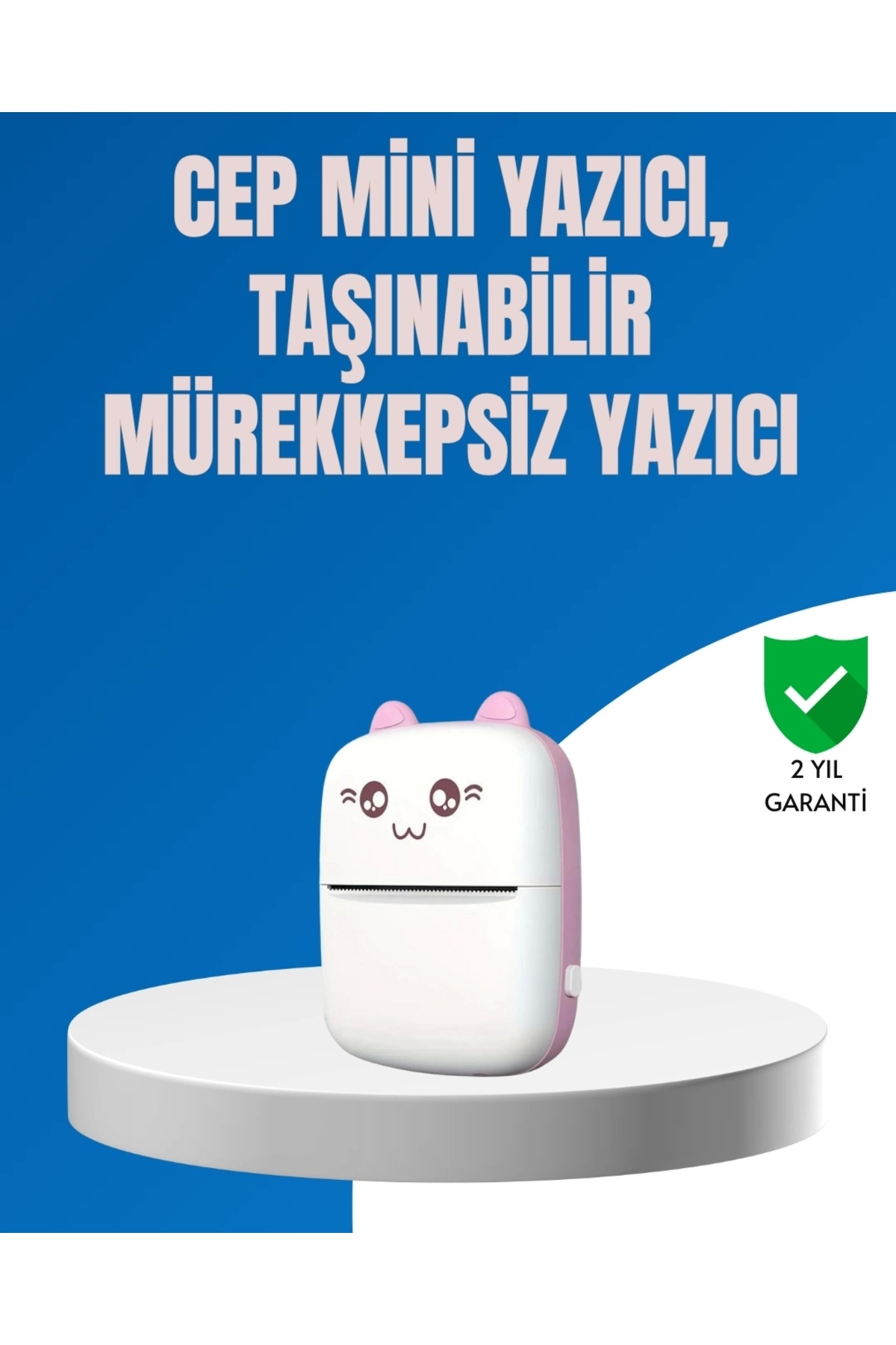 shopwave Mini Bluetooth Termal Yazıcı 1200mAh Şarjlı Taşınabilir