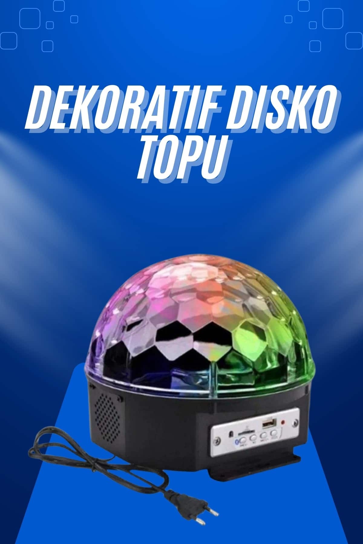 techbutiq Küre Disko Topu Müzik Çalar Renkli Lazer Işıklı Bluetooth Disko Parti Işığı Kumandalı