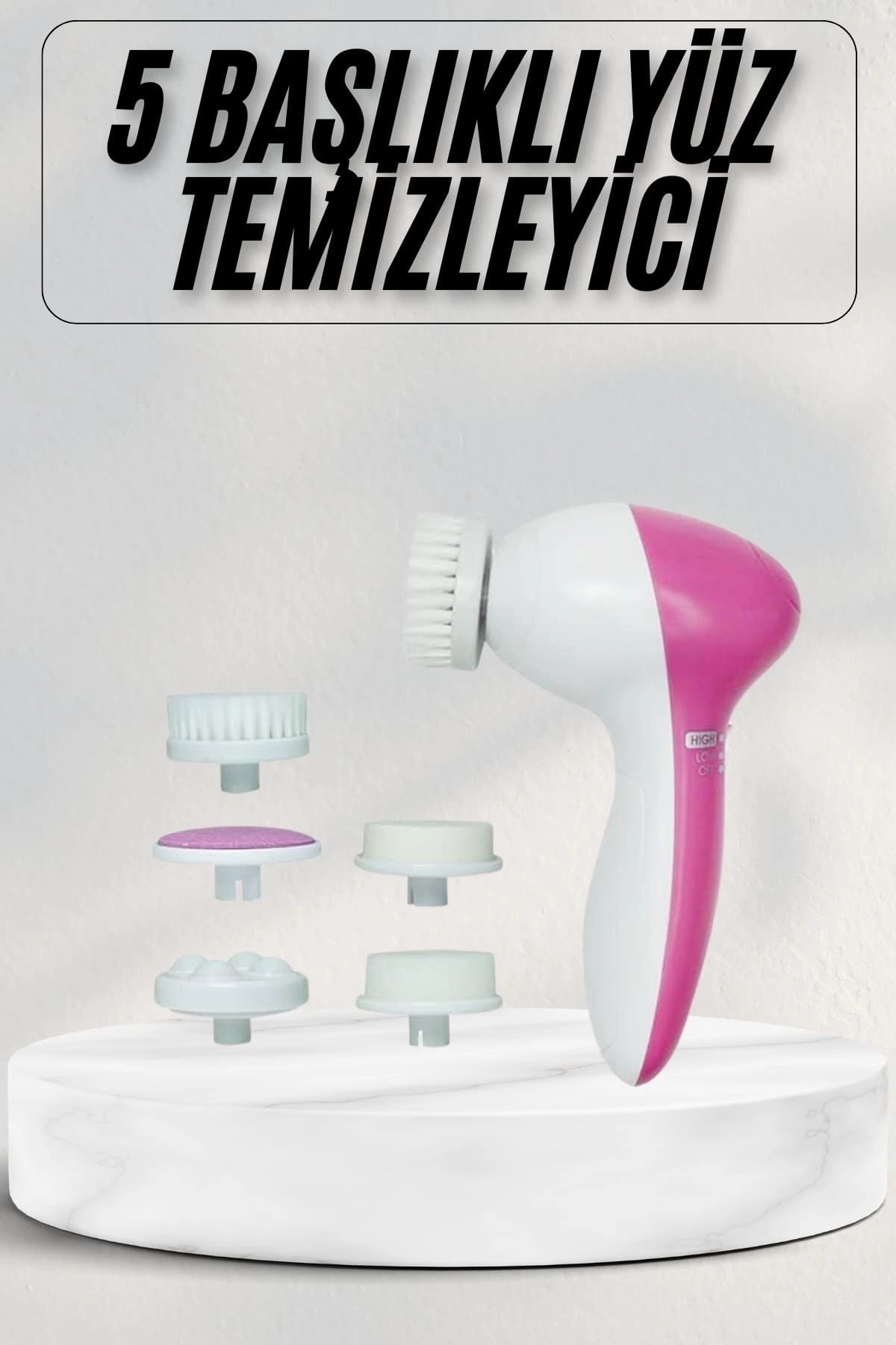 shopwave Cilt Temizleme ve Masaj Aleti 5 Başlıklı Akne ve Önleyici