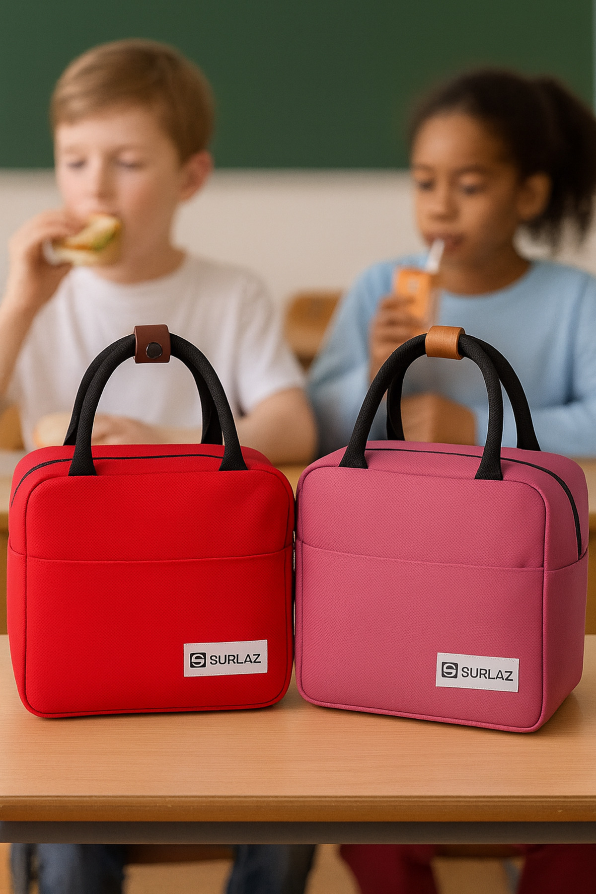 SürLaz 2 Adet Termal Beslenme Çantası - 6/8 Saate Kadar Sıcak veya Soğuk Tutma - Okul, Ofis, Kamp, Piknik