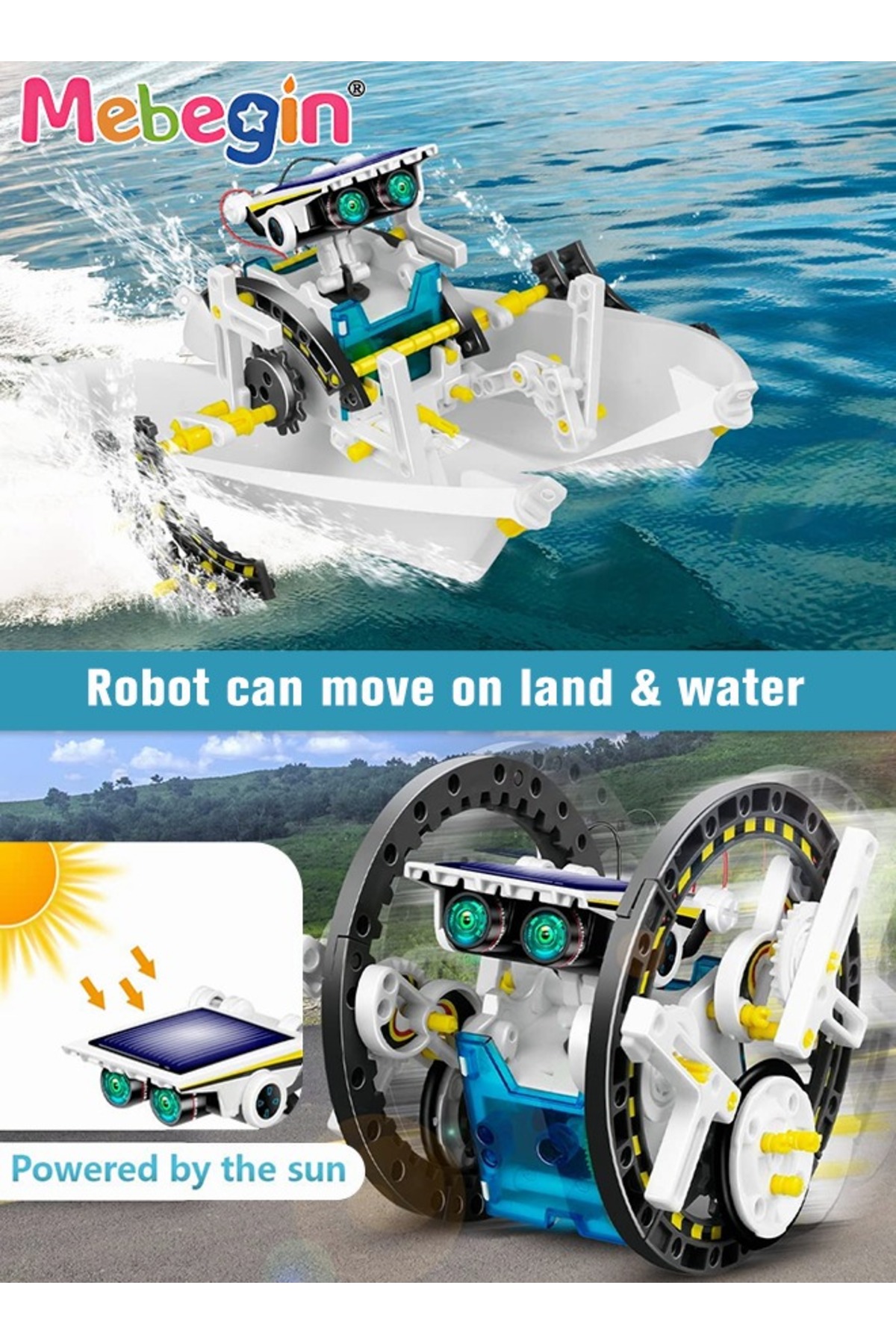 کیت آموزشی ساخت رباتهای خورشیدی ۱۳ در ۱ STEM، اسباببازی علمی، آزمایش آموزشی، رباتیک DIY، اسباببازی خورشیدی