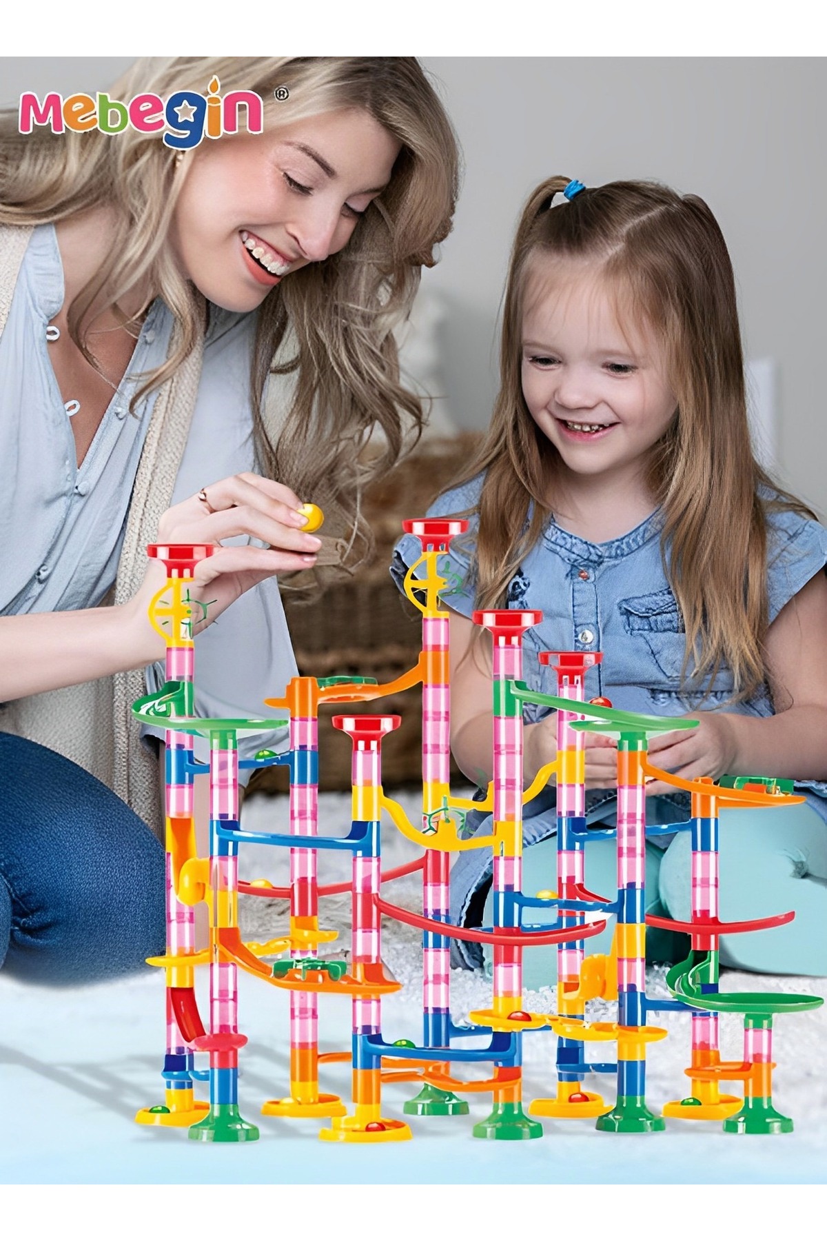 مجموعه ماربل ران ۱۳۳ تکه بلوک‌های ساختمانی، بلوک‌های سه‌بعدی چیدنی، اسباب‌بازی ریل، مونتاژ DIY M