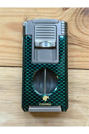 COHİBA Puro Çakmak 4 Özellikli Dahili V kesici Delici İğne ve 2 Pürmüz Çakmak...