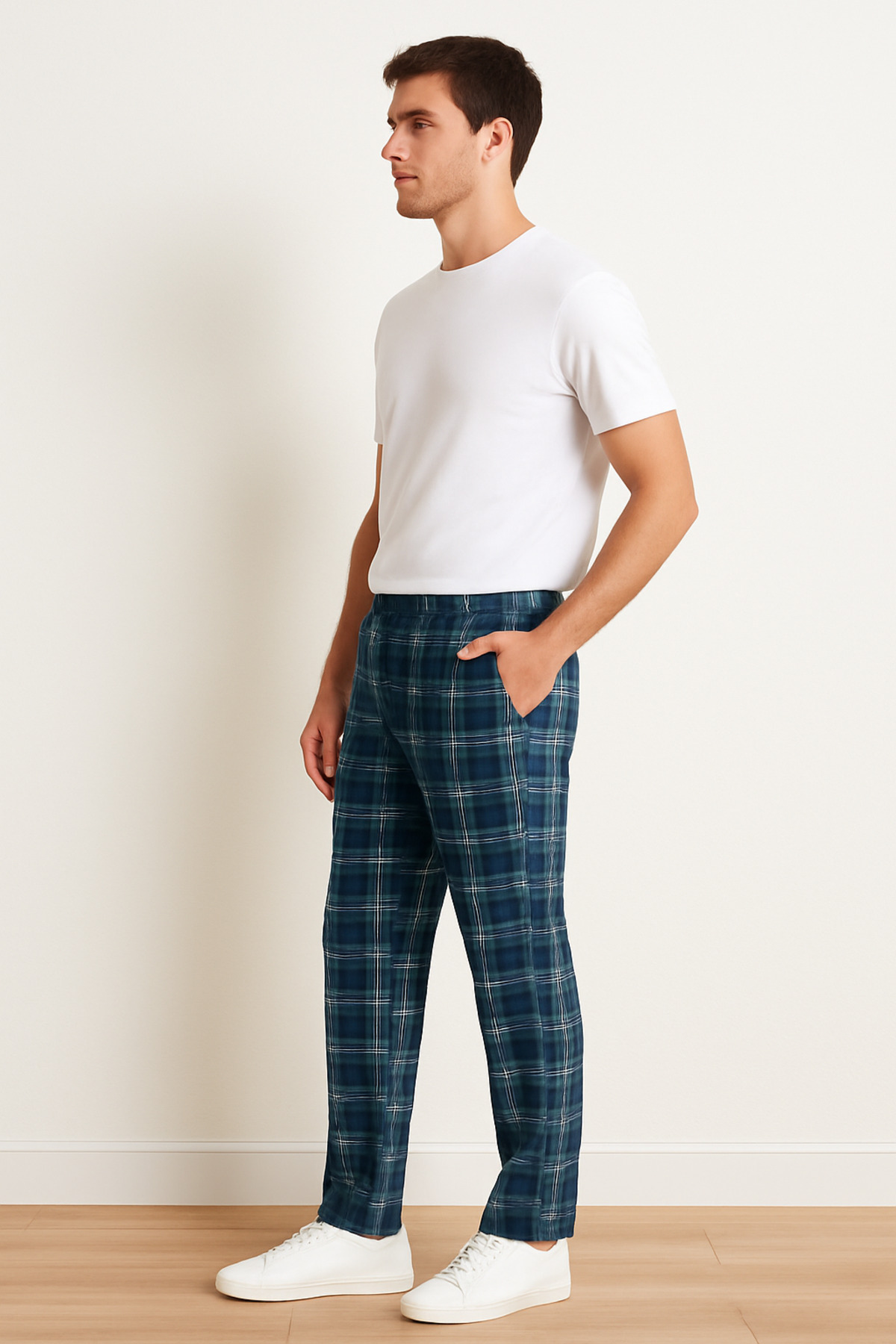 LAURUS BOUTİQUE Erkek Ekose Desenli Homewear Pantolon Pijama Alt