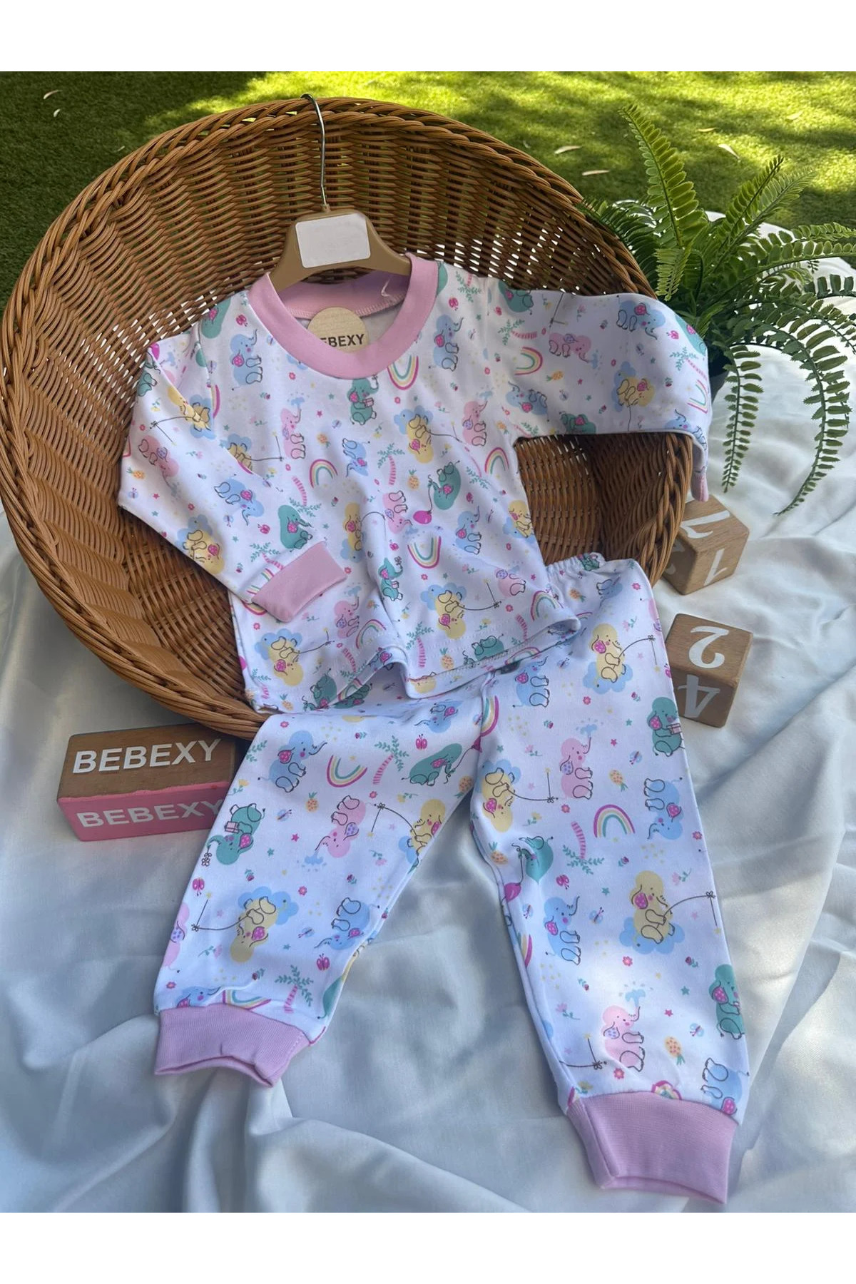 BEBEXY BUTİK Sevimli Fil Pijama Takımı Pembe fotoğrafı 3 (önizleme)