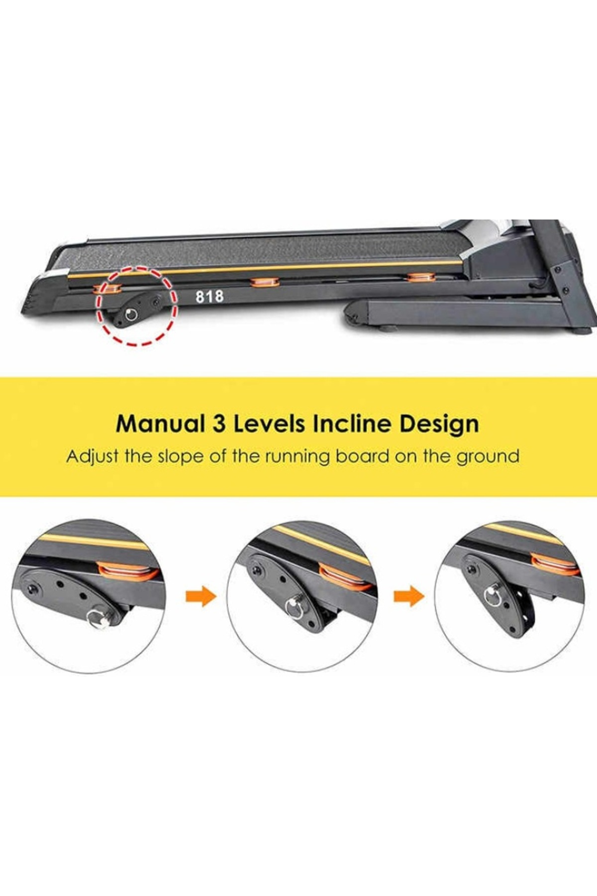 سير كهربائي ممتص للصدمات ومحرك 2 حصان، مساحة جري 42*120 سم,3 مستويات انحدار،يتحمل 120كجم, 5050A