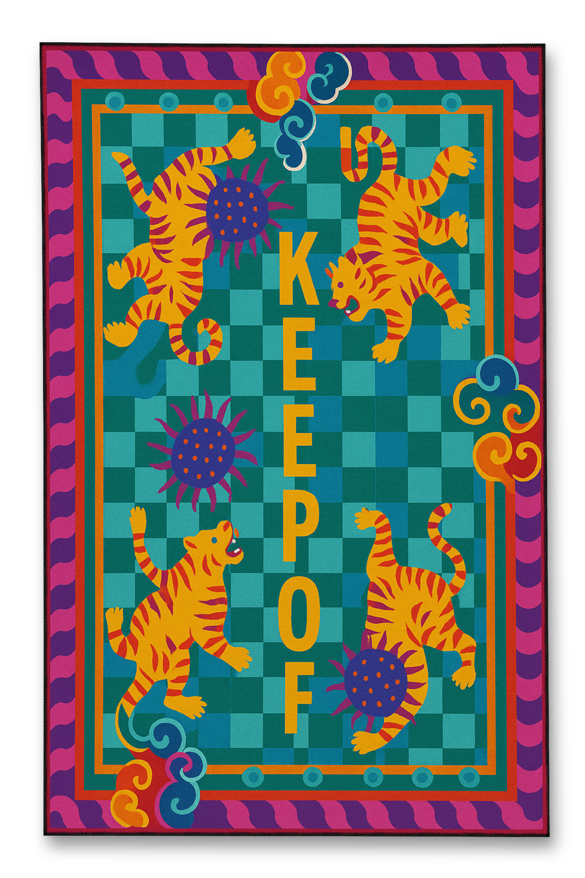 Mosso Keep Off Written Themed Pattern Decorative Carpet mosso657