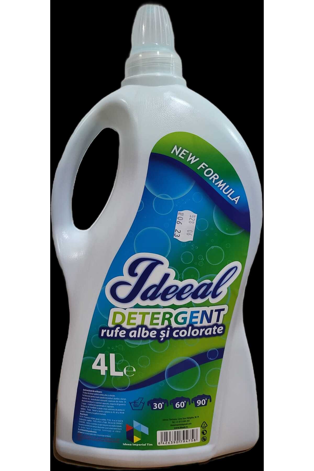 IDEEAL Detergent cu bicarbonat de sodiu pentru rufe albe si colorate 4L