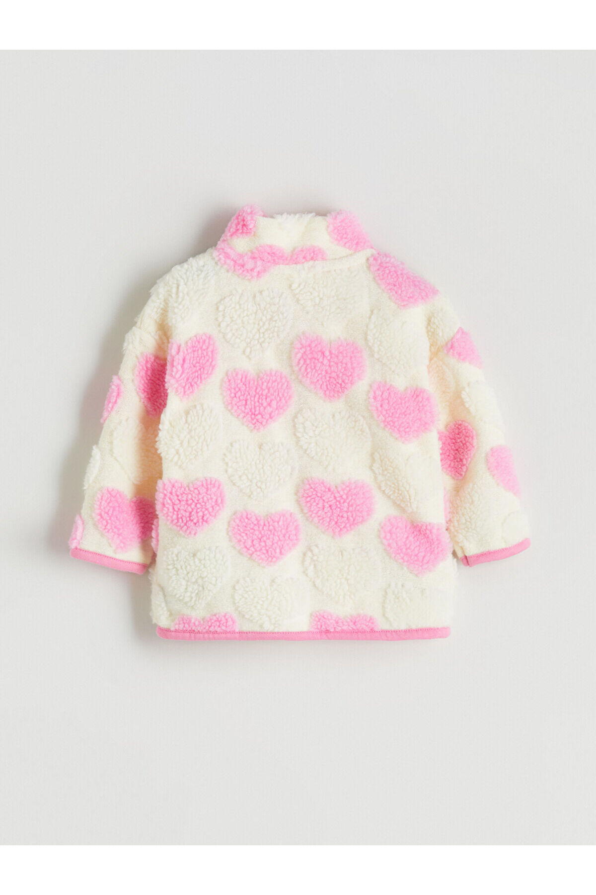 LC Waikiki Meral Collection Ekru Kalp Desenli Kız Bebek Hırka fotoğrafı 5 (önizleme)