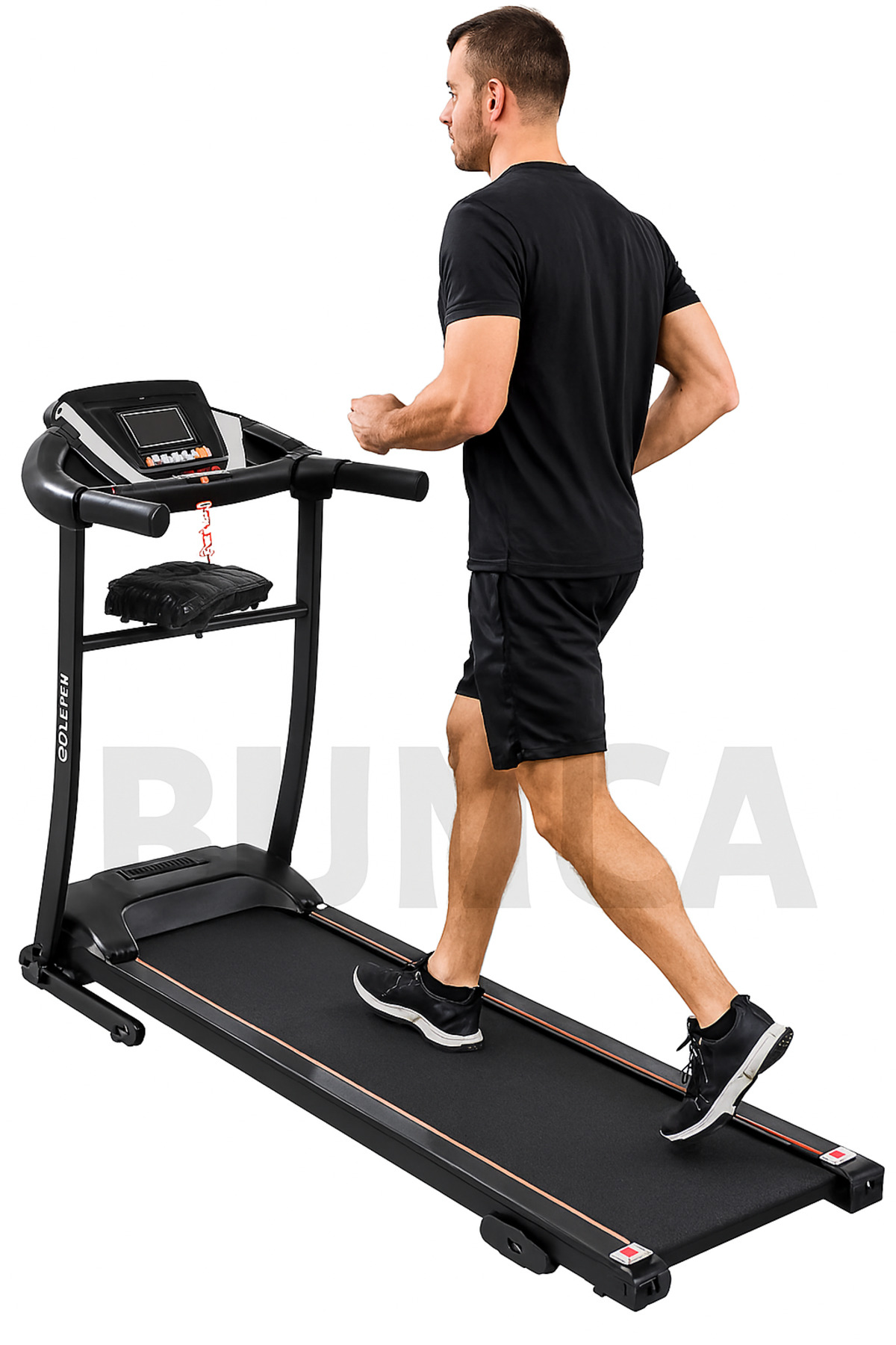 سير كهربائي مع مساج للخصر ومحرك 1.5 حصان، مساحة جري 40*110 سم,3 مستويات انحدار،يتحمل 90كجم, 6069D