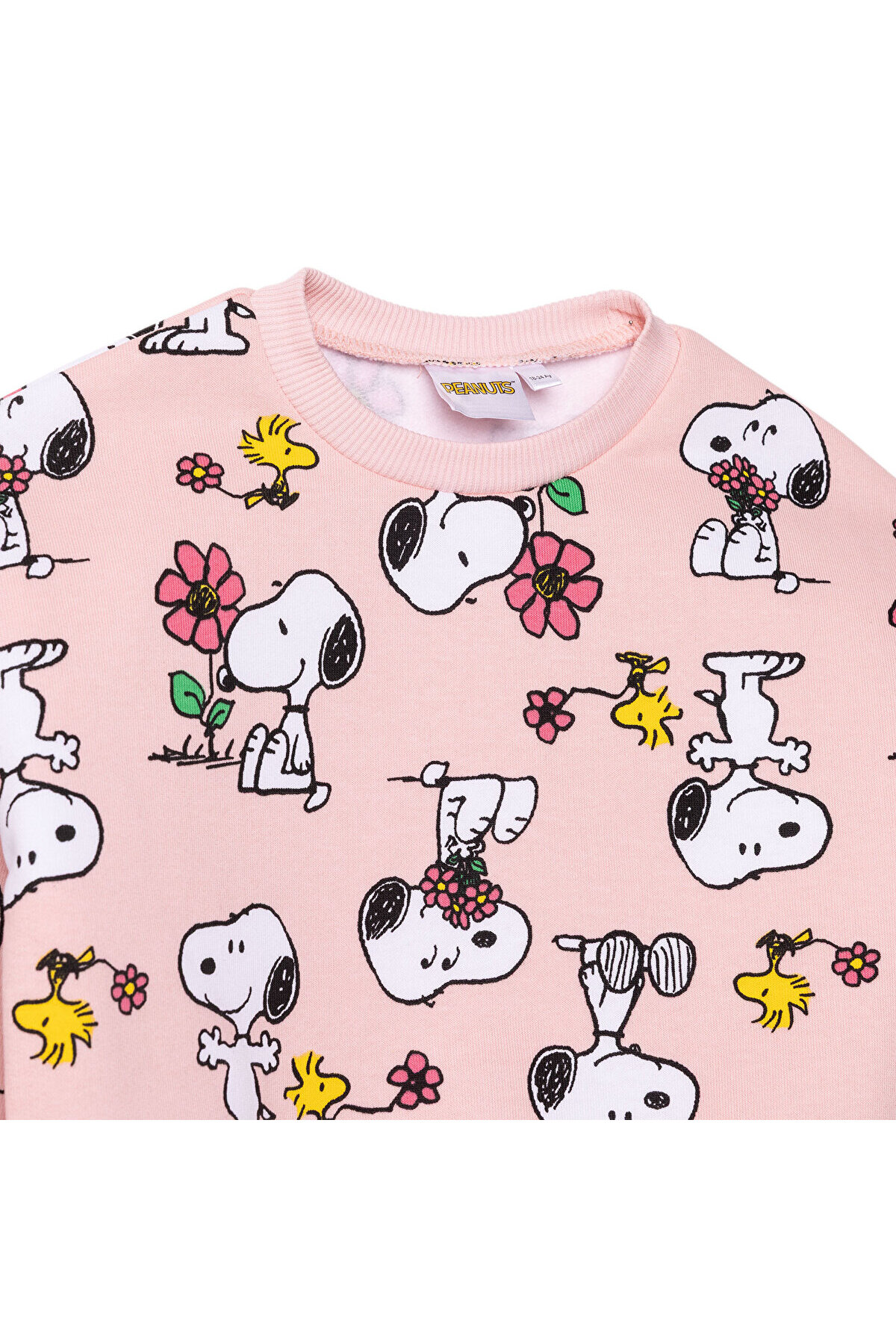 SNOOPY Kız Bebek Eşofman Takımı Üç İplik Bisiklet Yaka Uzun Kol Ribanalı Paça fotoğrafı 3 (önizleme)