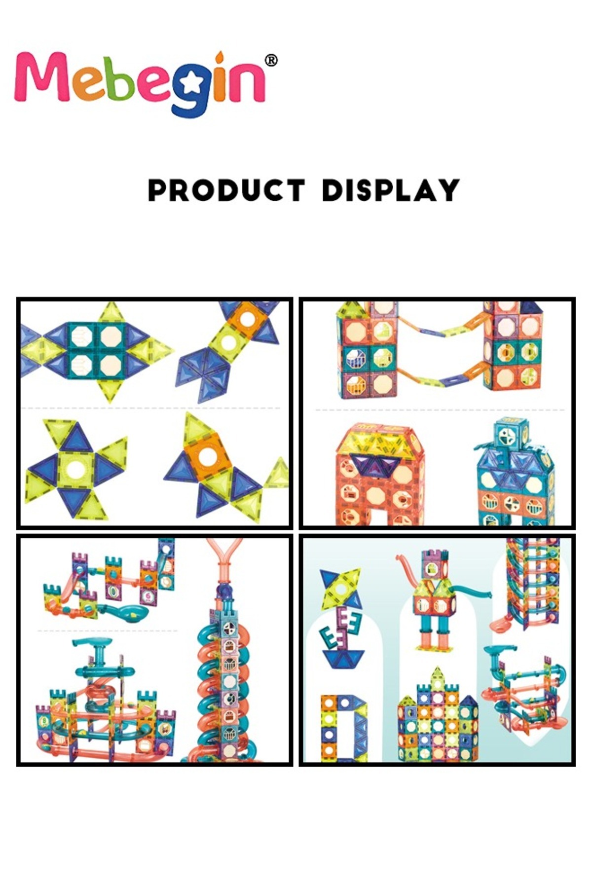 ۱۱۱ عدد بلوک ساختمانی رنگی با چراغ برای کودکان، ورق مغناطیسی سه‌بعدی مونتاژ کودکان