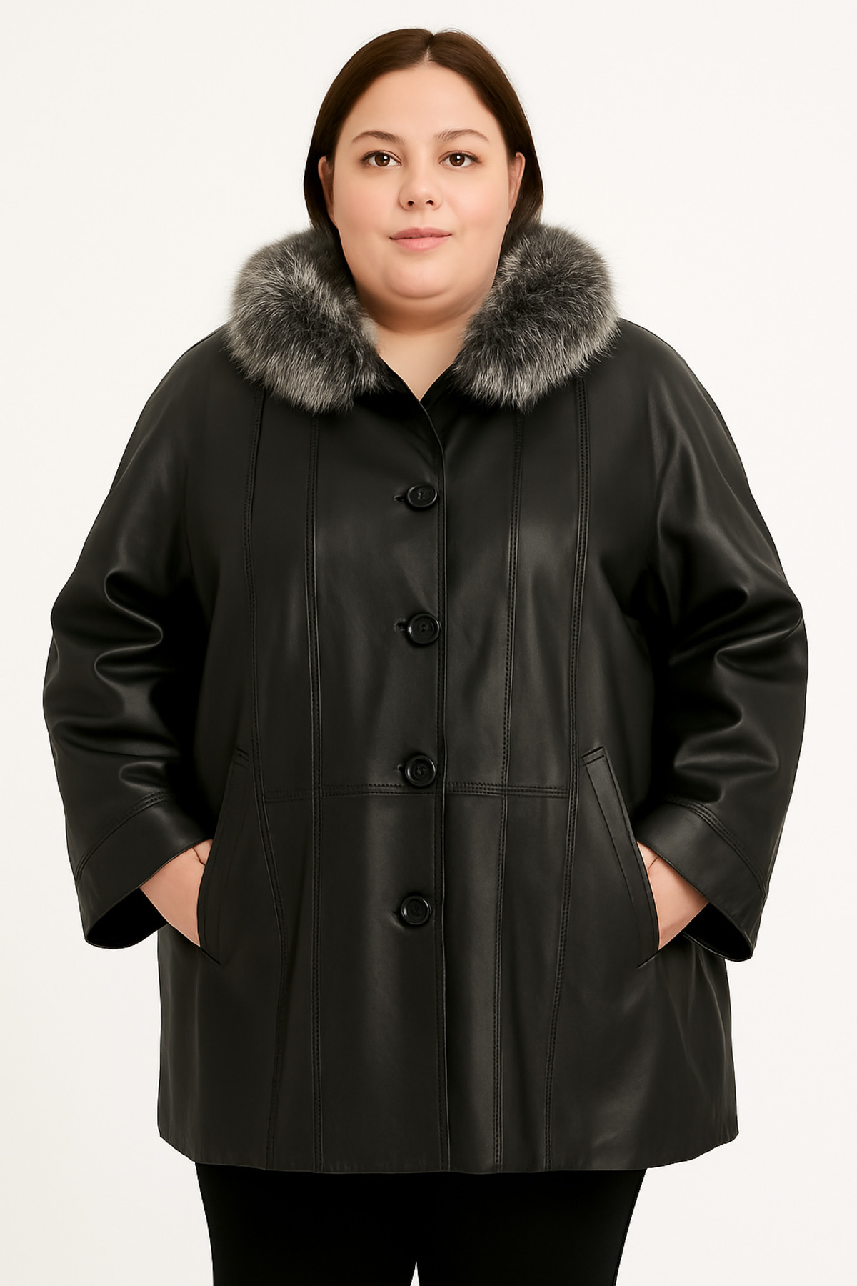 duarte deri Kadın Siyah Hakiki Deri Bol Kesim Mont Valerie