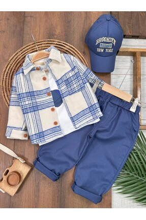 Childona Baby Kids Oduncu Ceketli Omuzdan Çıtçıtlı Badi Şapkalı Sokak Tarzı 4...