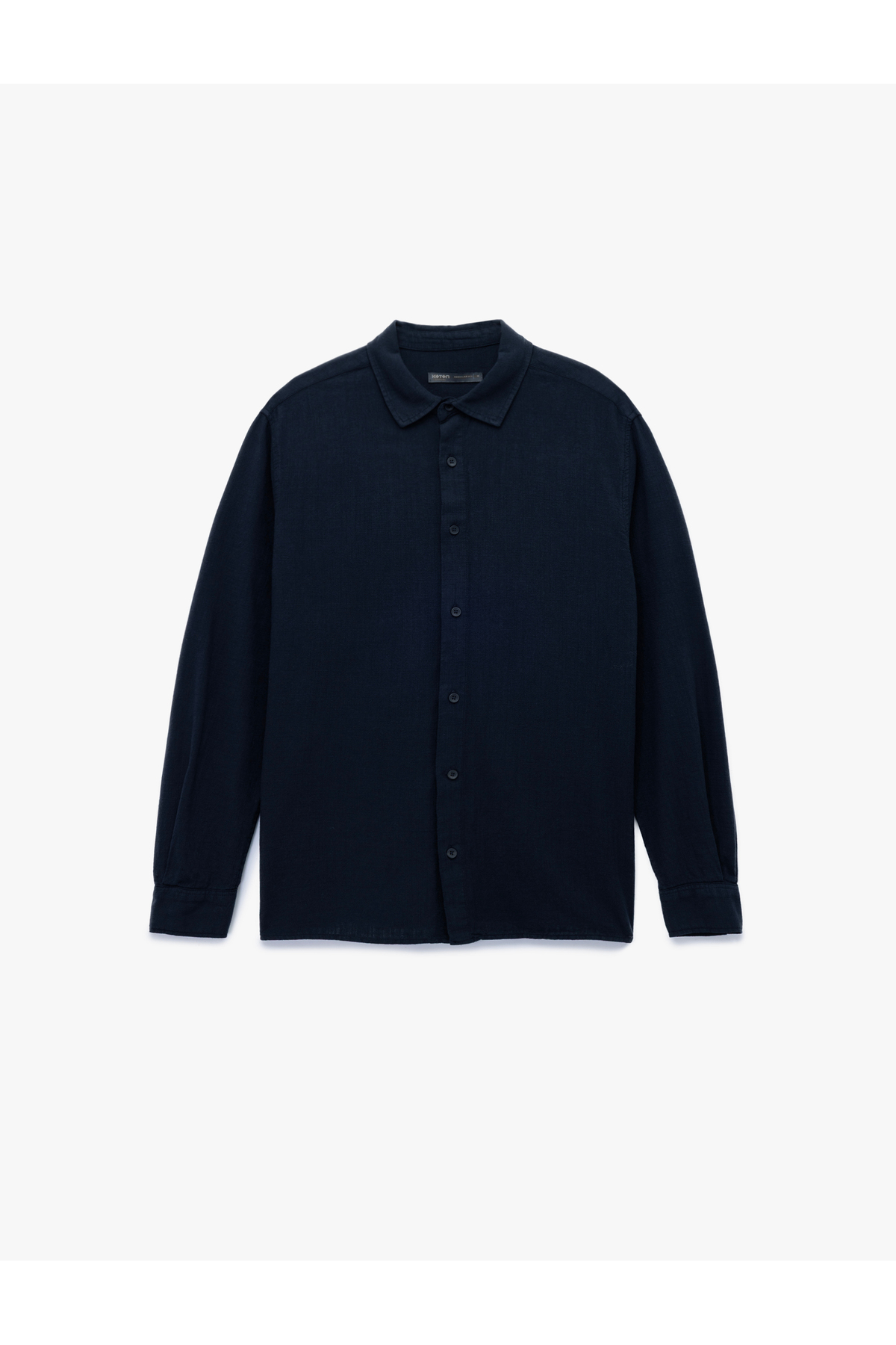 کوتون پیراهن یقه کلاسیک آستین بلند نخی معمولی