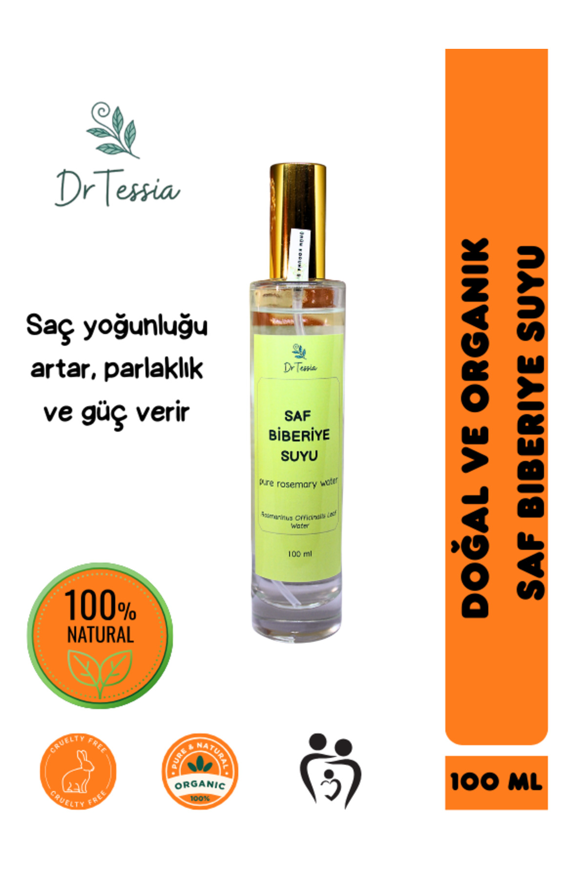 Biberiye Suyu Dökülme Karşıtı ve Saç Uzamasını Destekleyici Saç Toniği %100 Doğal ve Saf 100 ml — DT2509B001