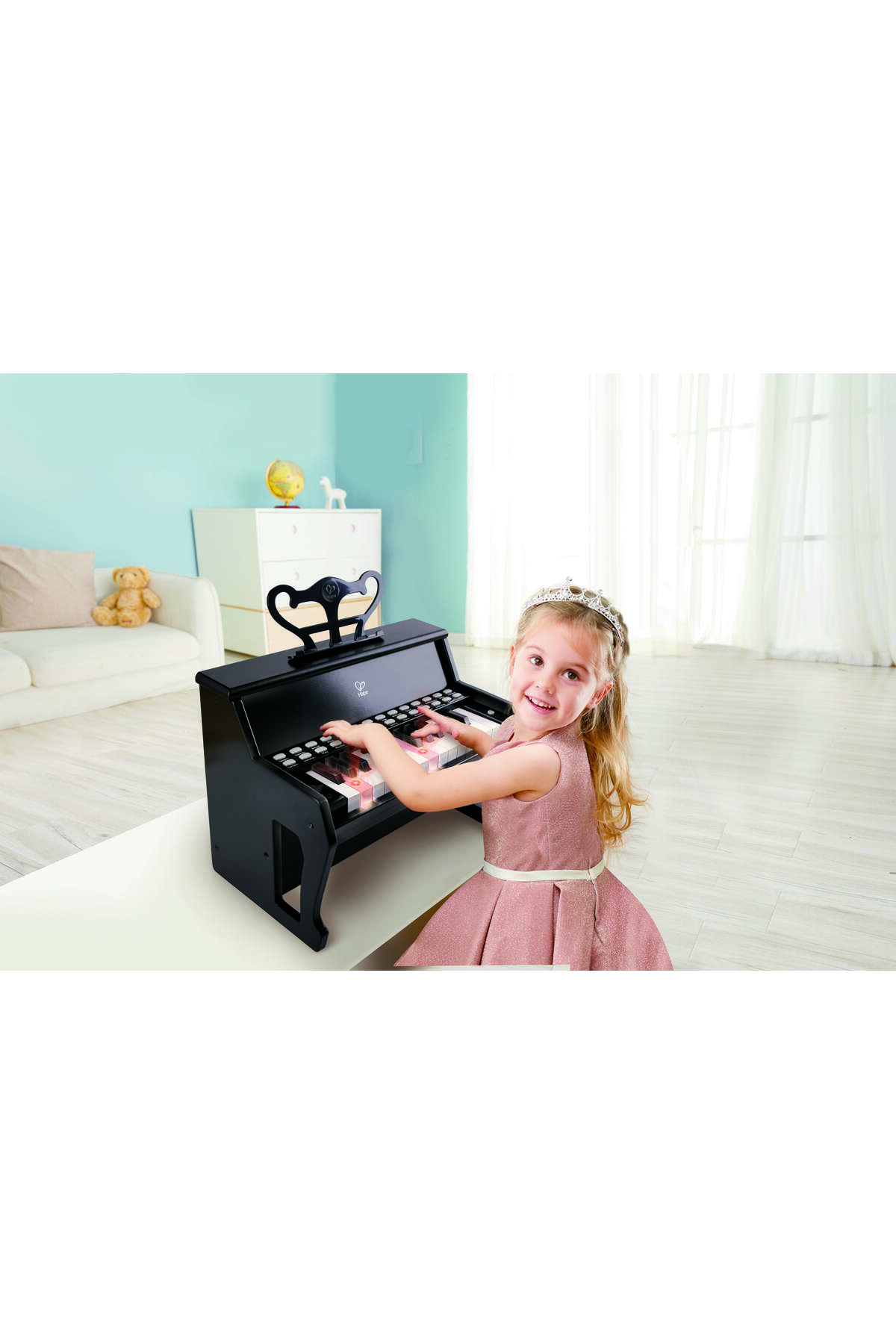 Hape -25-Key Electric Musical Piano W/ Lights - Black