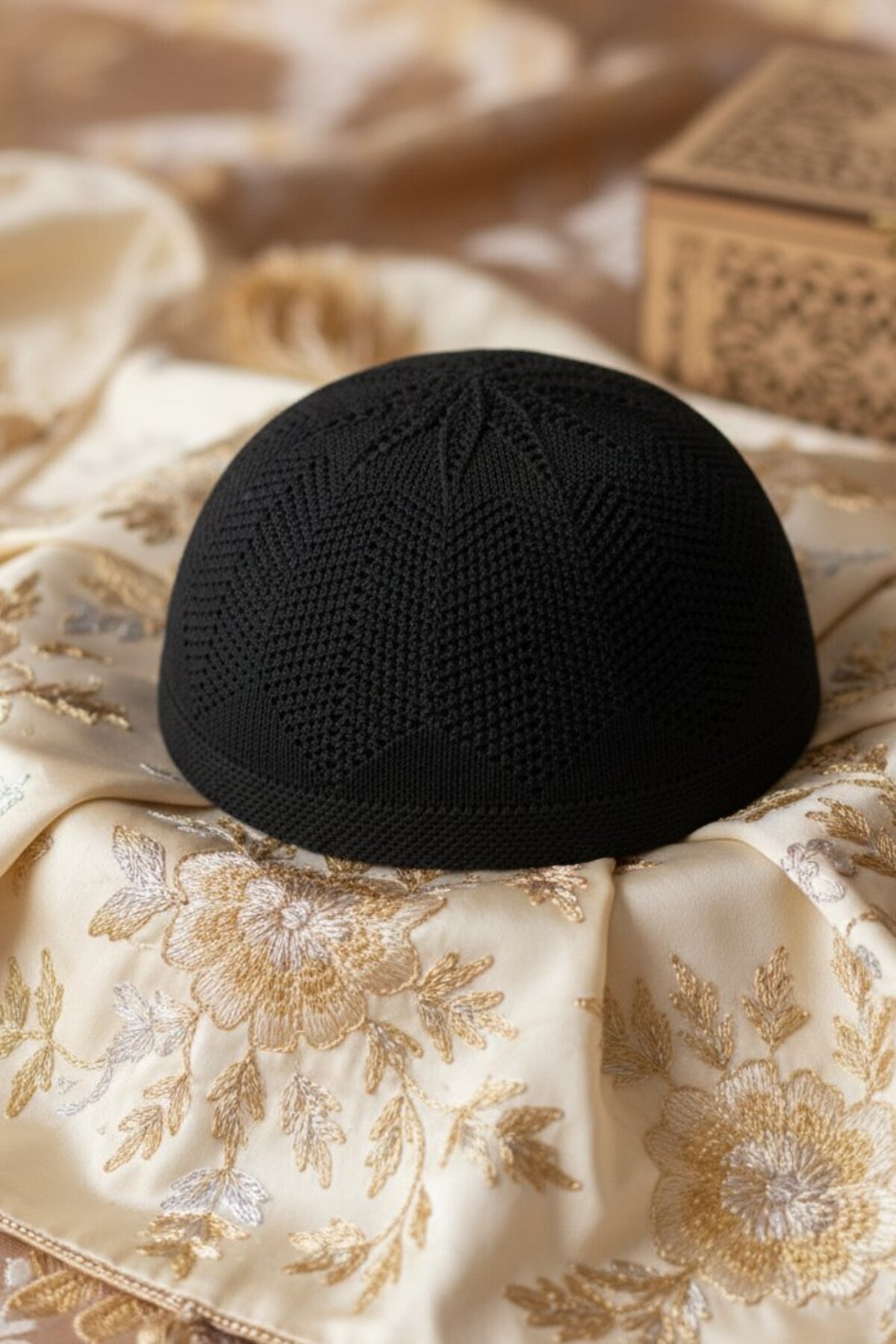 Dantelux Örme Takke (Bohça İçin Damat Takkesi) - Hac&Umre Hediyesi - Siyah