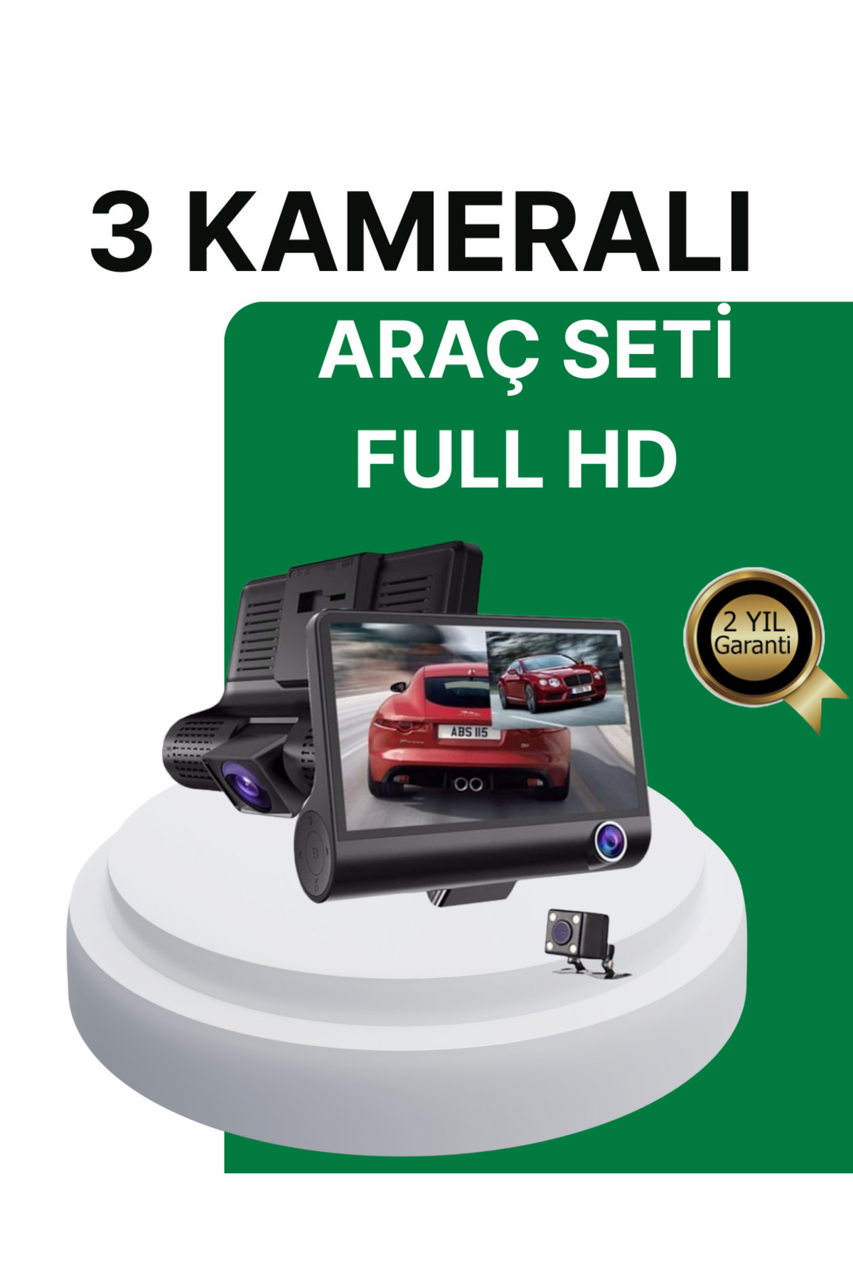 Bİ DÜNYA SHP Gece Görüşü Destekli, 1080P Full HD Çözünürlüklü Araç İçi Kamera