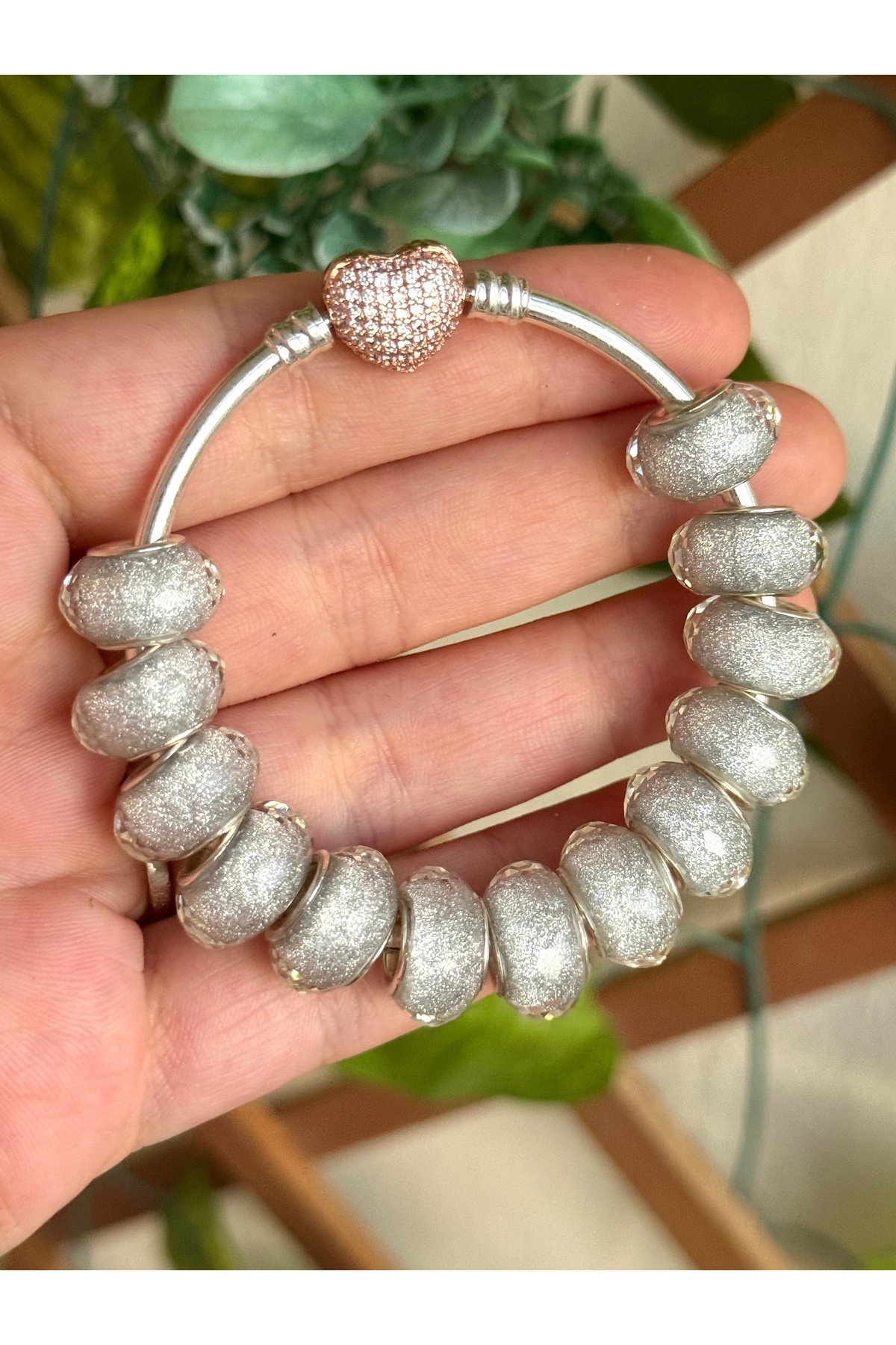 MUMMY CONCEPT PIRILTILI SİMLİ KRİSTAL KESİM MURANO CHARM (1 ADET )