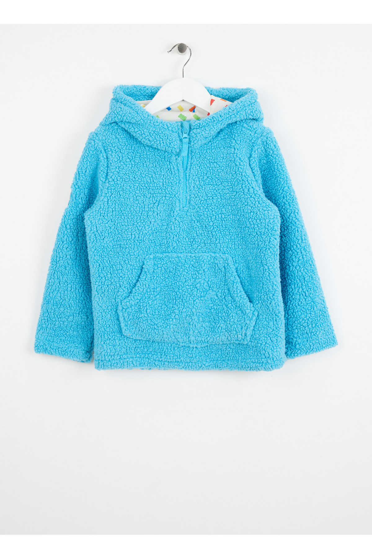  تاپ پشمی پسرانه آبی یکدست HRBTXT410