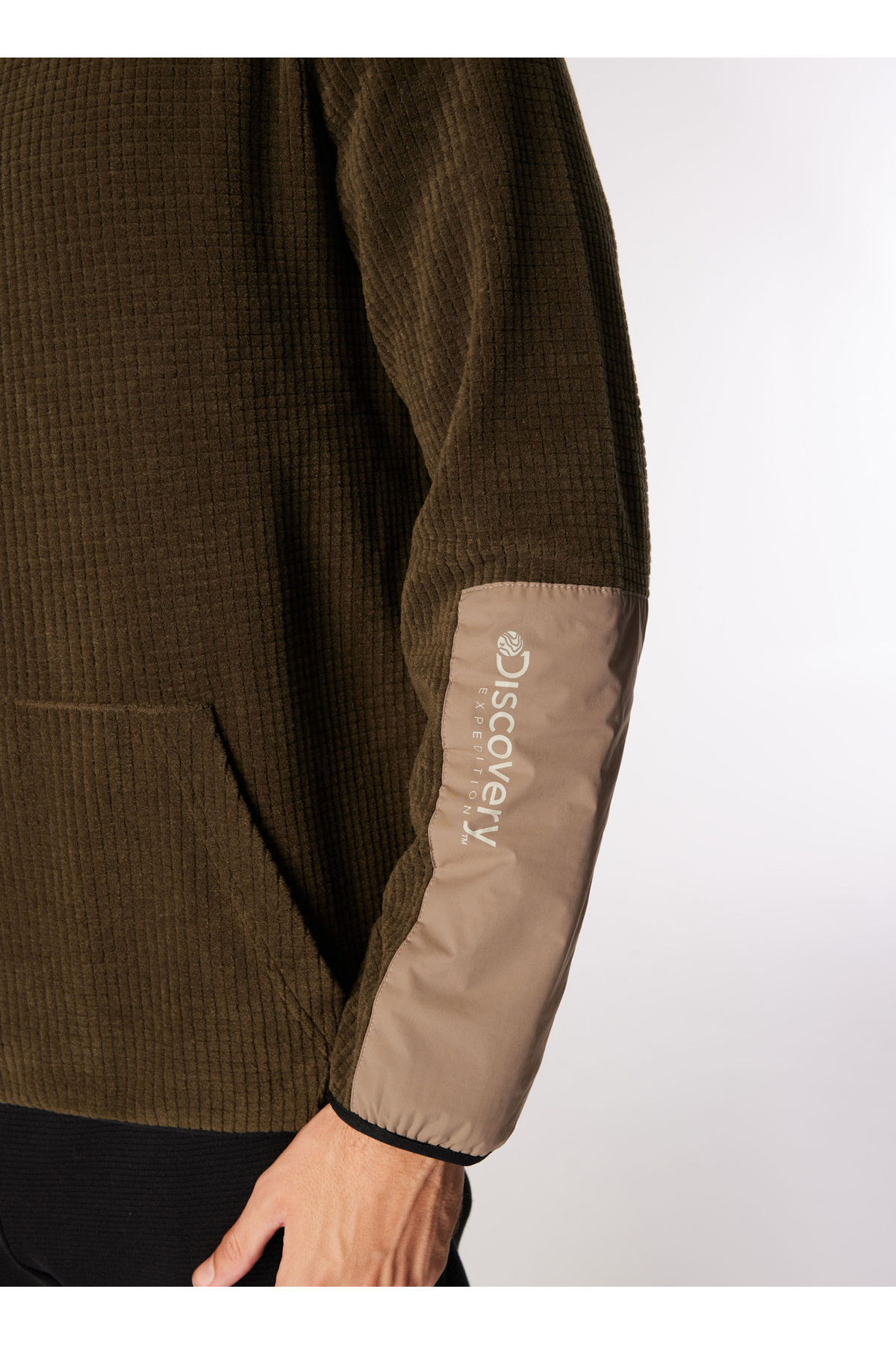 Discovery Expedition Haki Erkek Kapüşon Yaka Relaxed Fit Jakarlı Sweatshirt D4WM-SWT3265 görsel 4