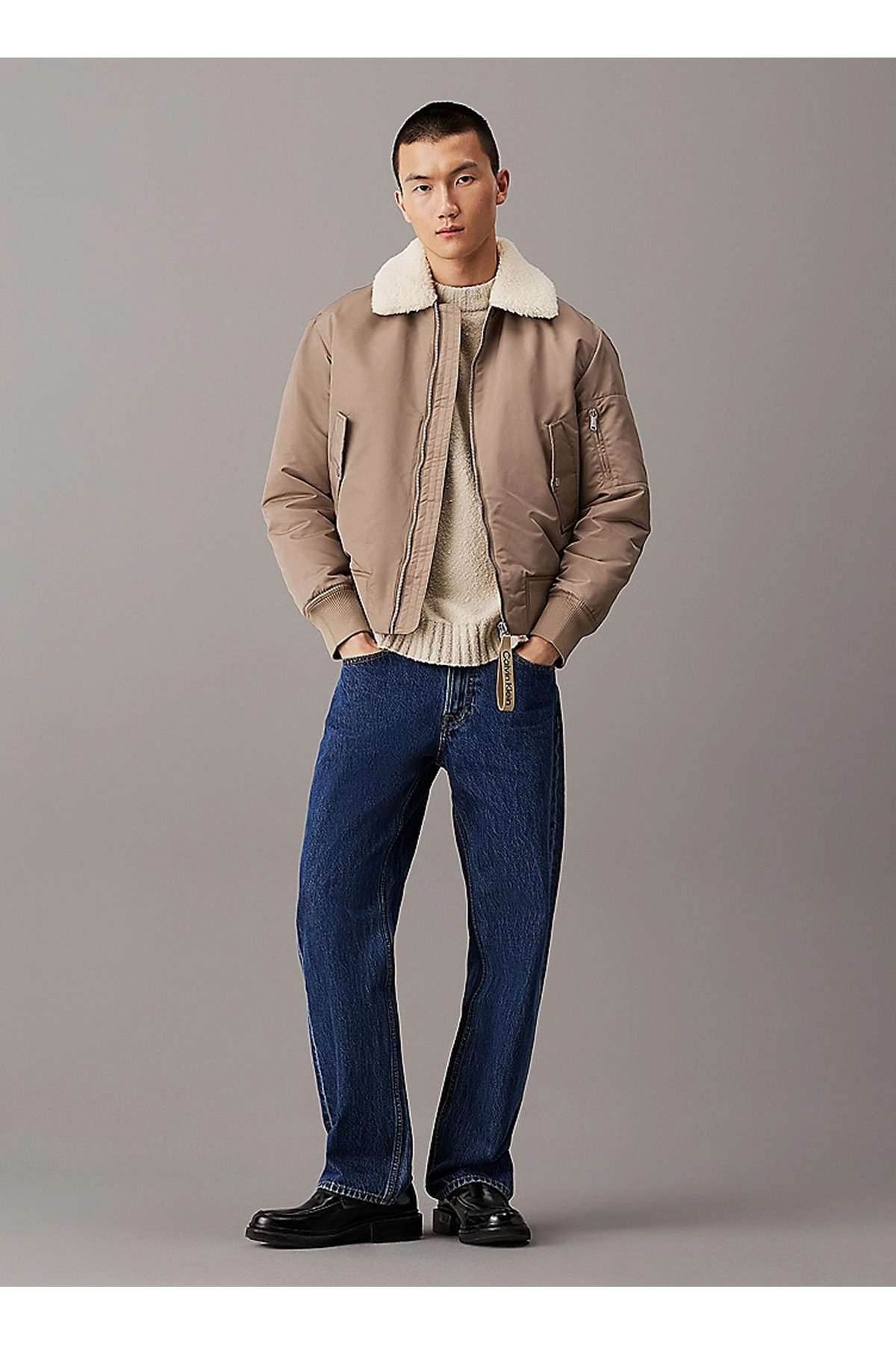 کلوین کلاین کت مردانه طرح AVIATOR SHERPA J30J326108PAV