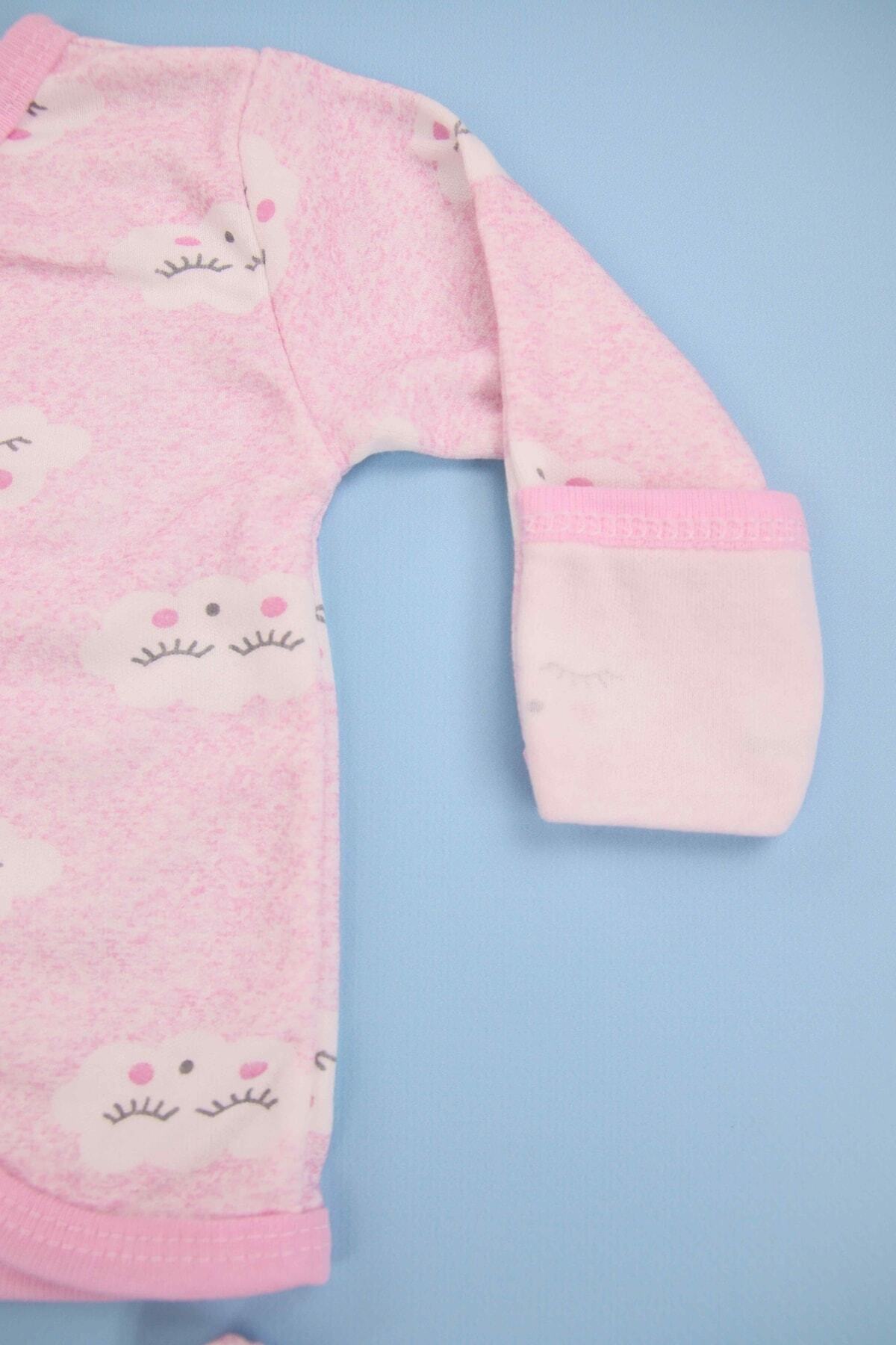 Lindakids Bulut Desenli 3 ' Lü Yenidoğan Pembe Bebek Takım fotoğrafı 6 (önizleme)