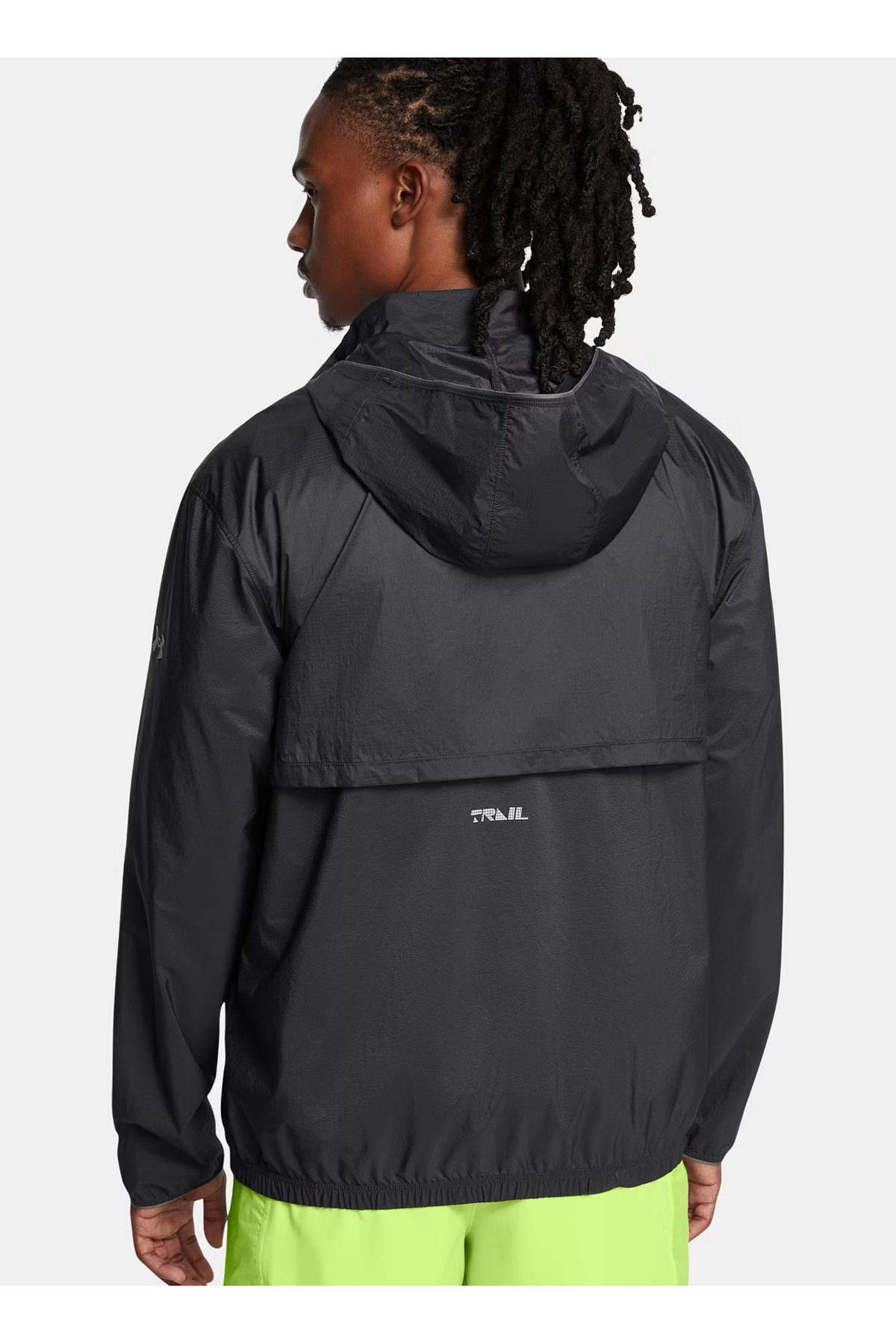 Under Armour 1383243-016 UA TRAIL RUN JACKET Gri Kapüşonlu Normal