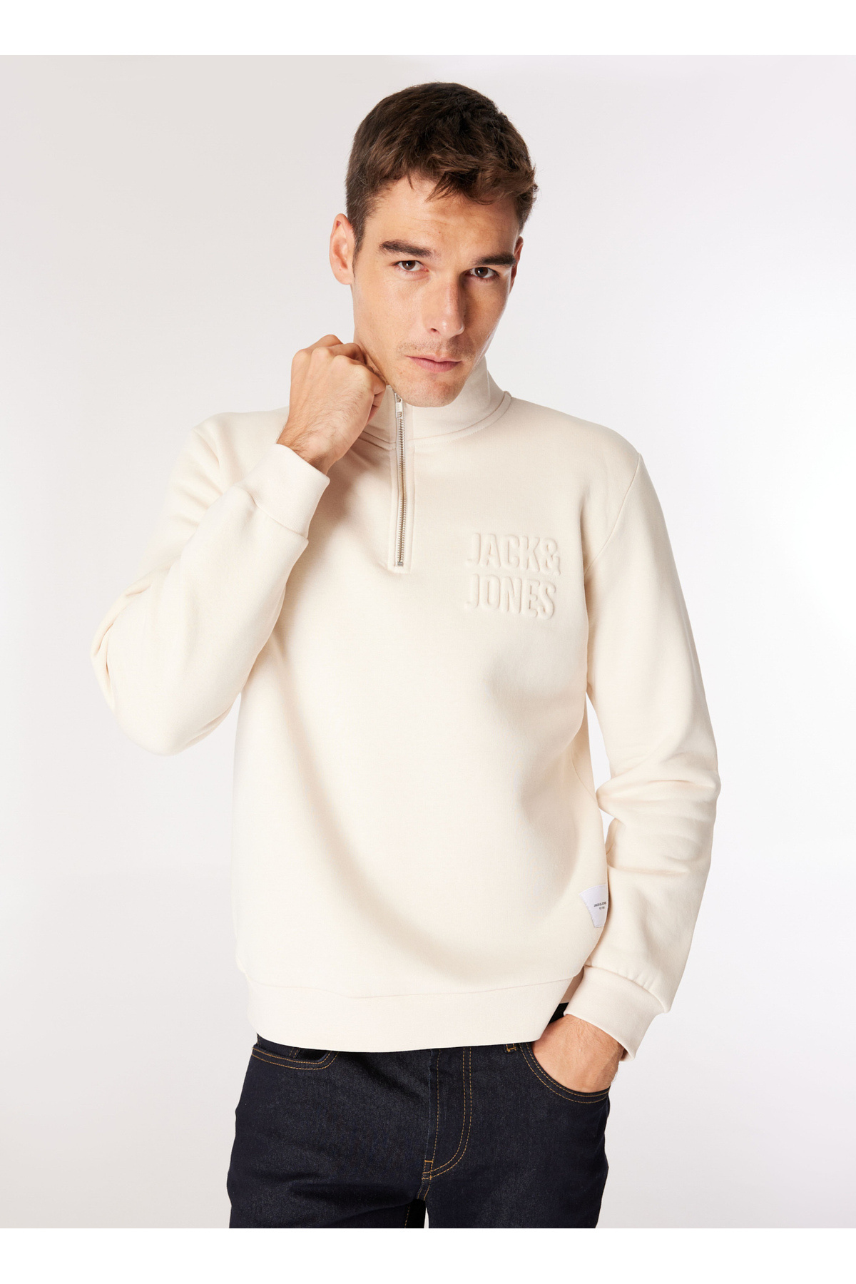 جک اند جونز سویشرت مردانه یقه ایستاده اکرو 12275180_JCOOVE SWEAT یقه بلند