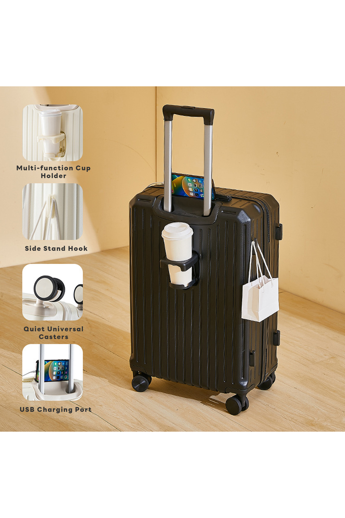 حقيبة سفر خفيفة الوزن مقاس ٢٠ بوصة: جانب صلب، عجلا...