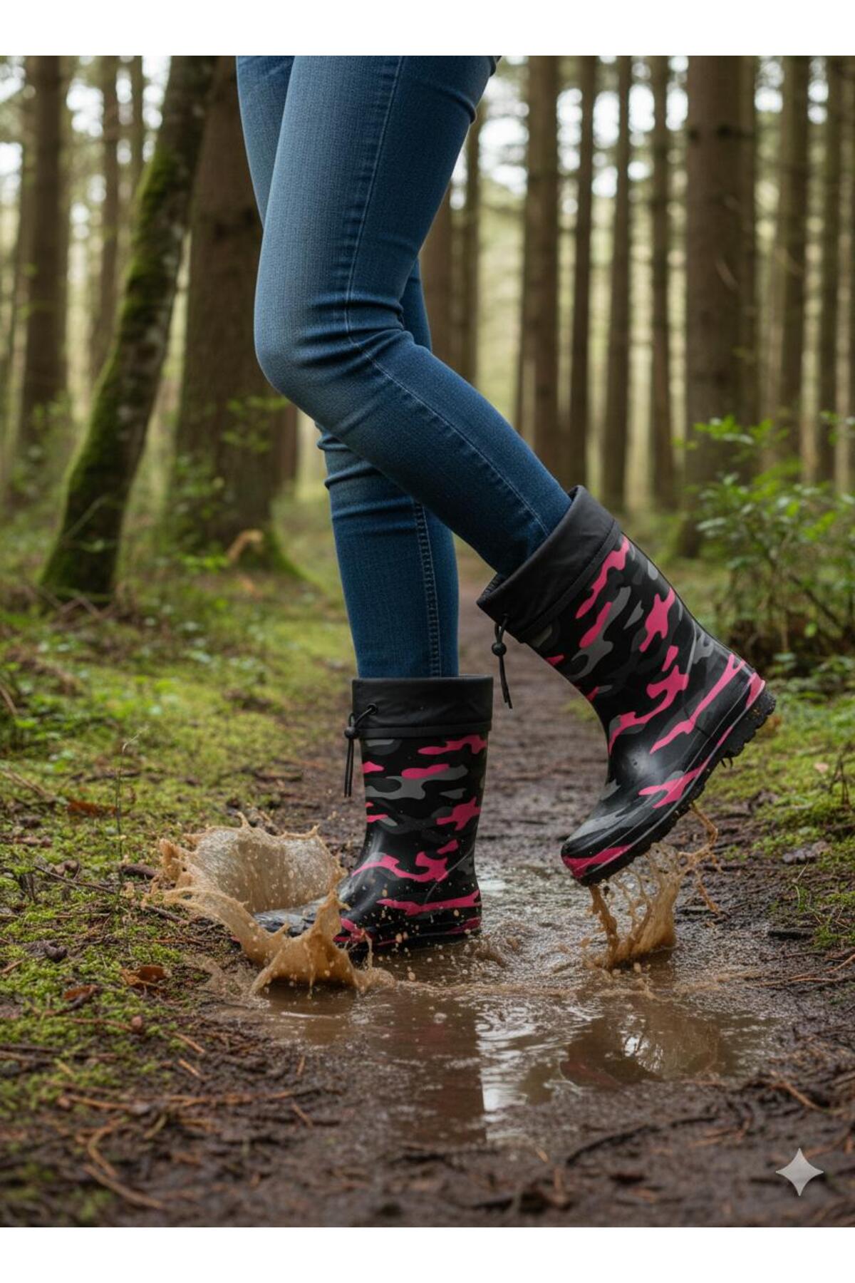 KRAL PLASTİK  Premium Su Geçirmez Yün Astarlı Yağmur ve Kar Çizmesi Kaymaz Taban - Görsel 7