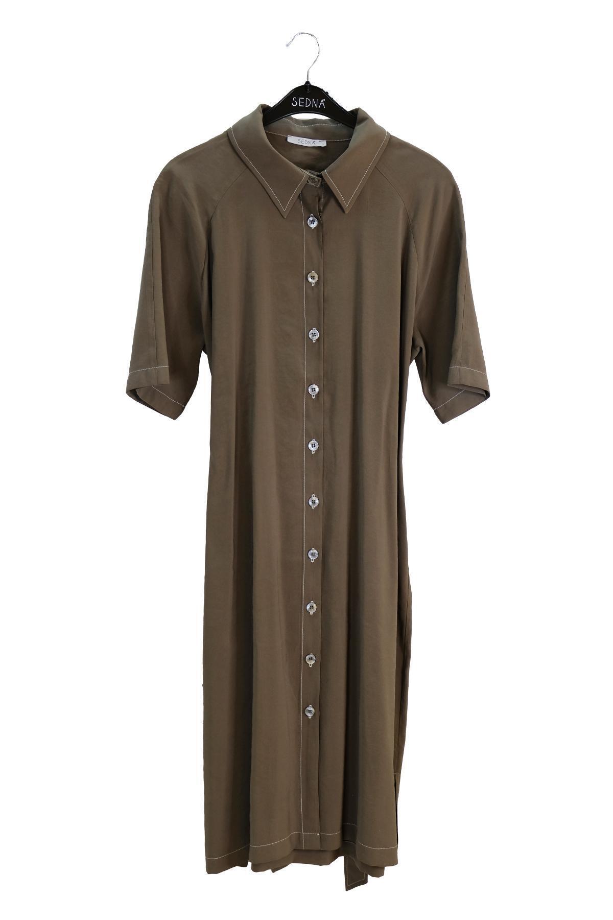 knee length dresses for ladies Angelina Midi Dress With Lace Up in Blue Choco Stripe – Isalis