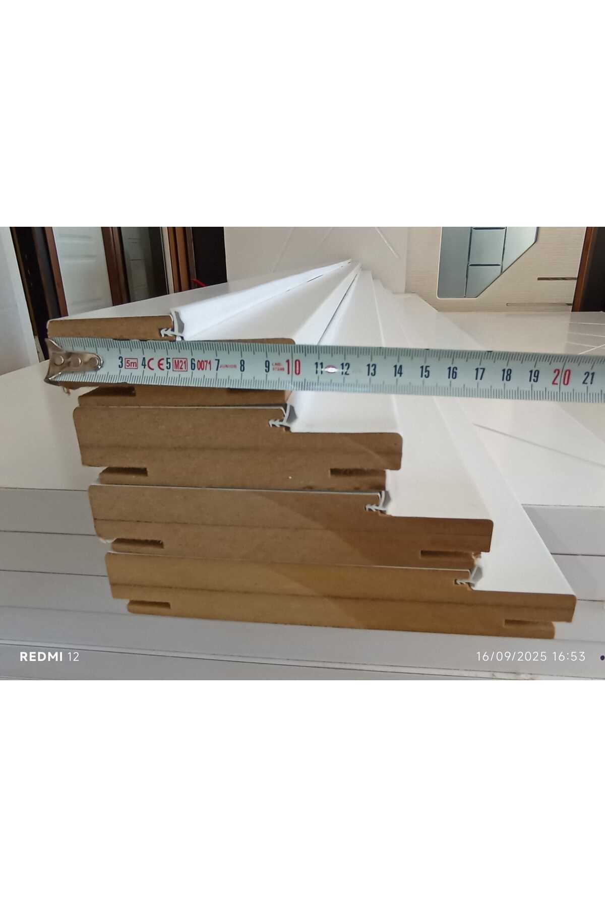 Çınar Kasa Pervaz 9 - 12 cm Duvar için, Beyaz, 'ODA SALON' Kapı KASAsı, Ölçü 205*86*10 cm