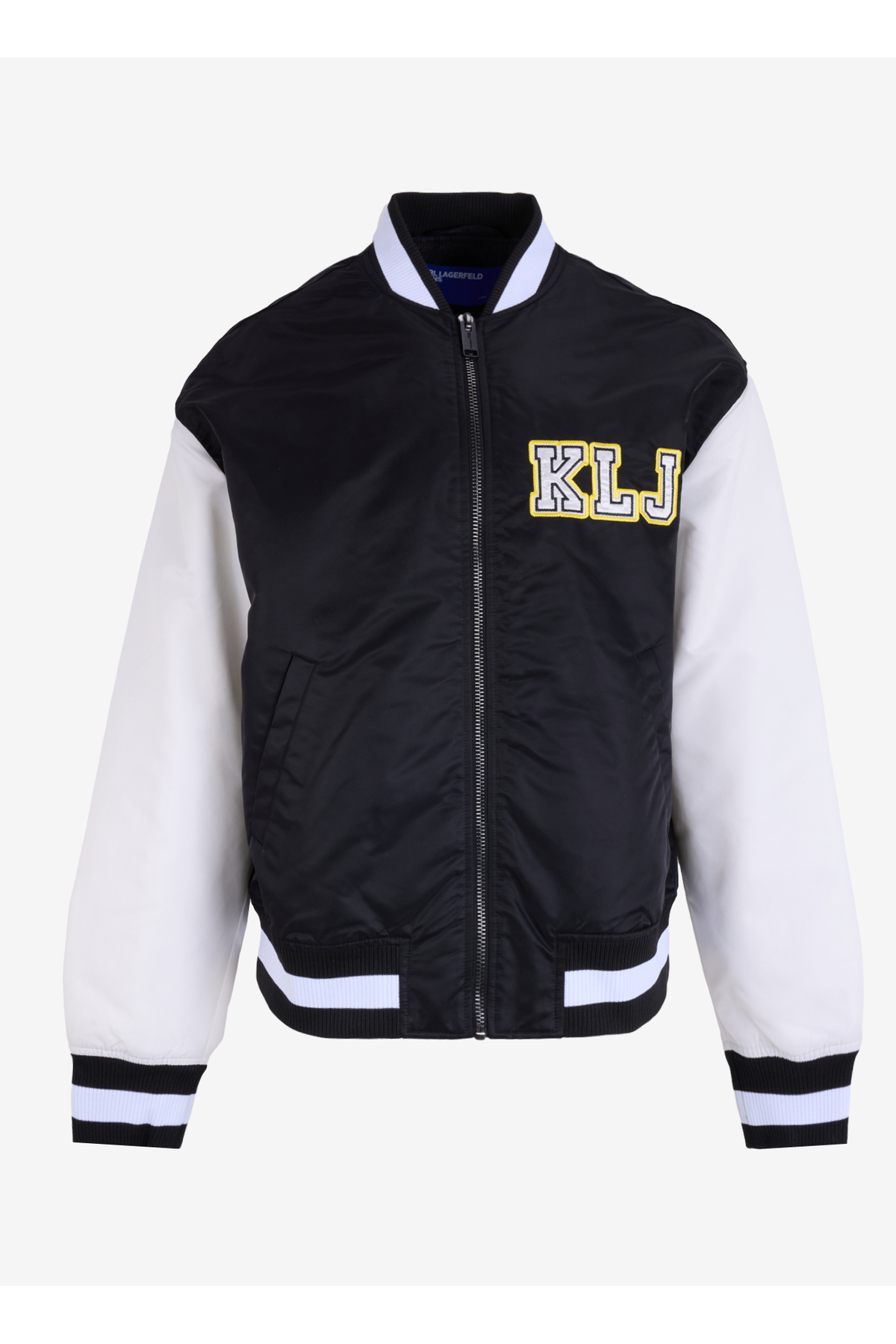 کارل لگرفیلد شلوار جین مشکی - کاپشن مردانه سفید ۲۴۵D۱۵۰۲_KLJ LOGO BOMBER