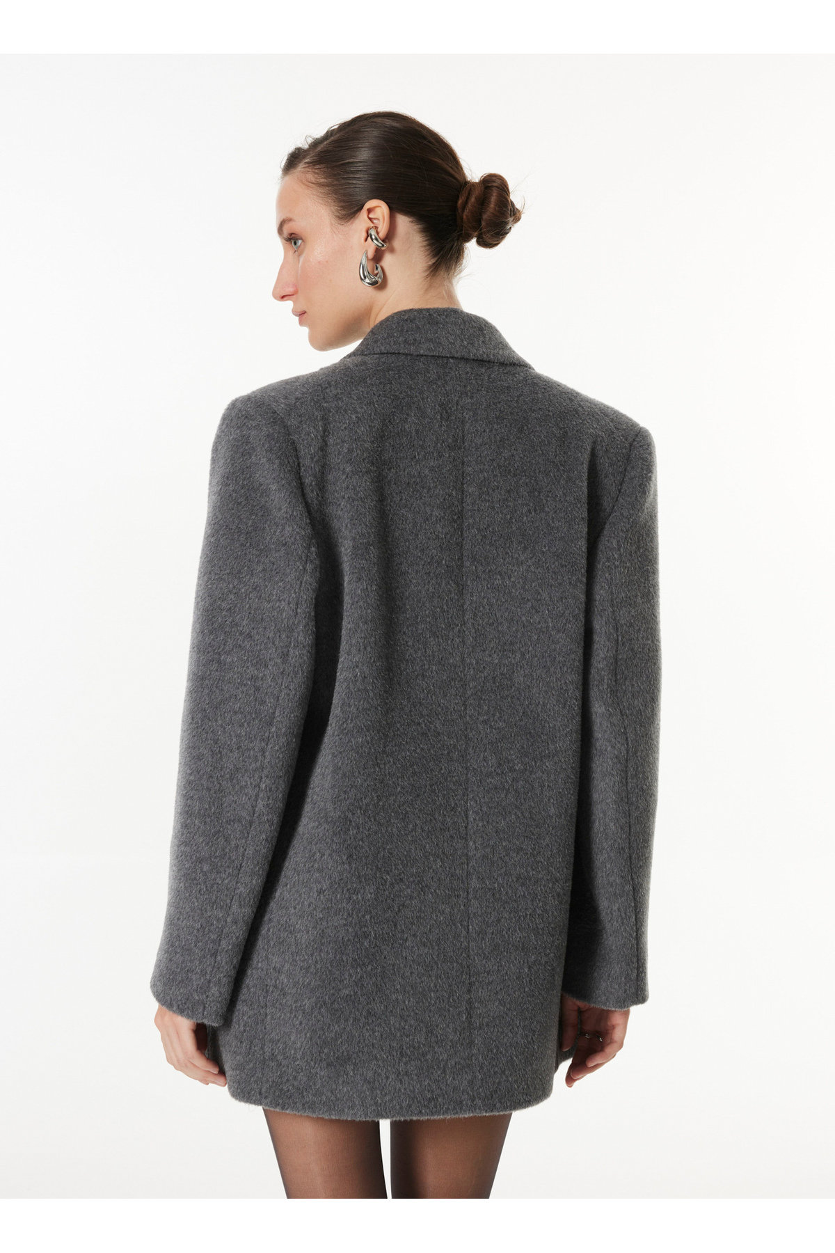 FABRIKA COMFORT  Antrasit Kadın Kruvaze Kalıp Kaban FC4WL-KBN0730 - Görsel 6