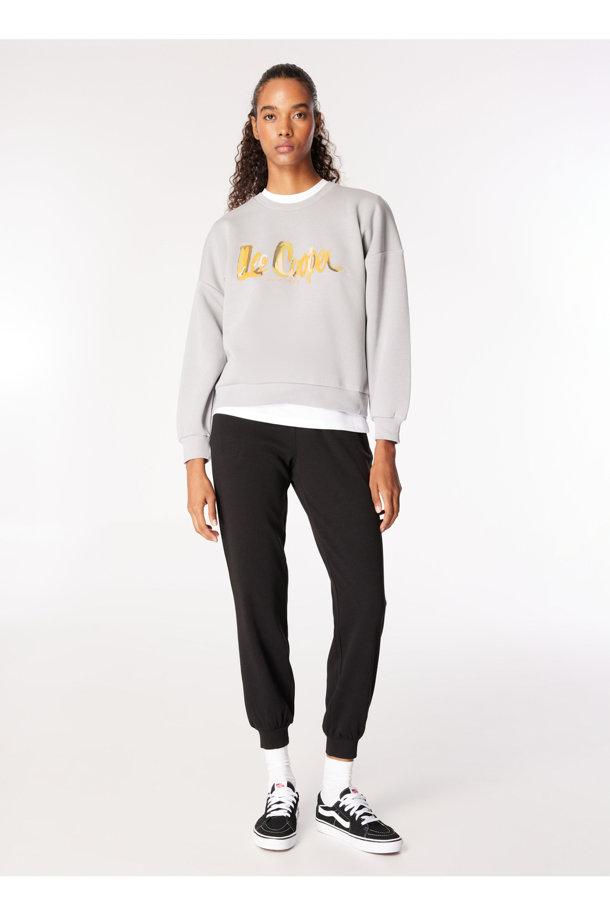 Lee Cooper  O Yaka Baskılı Gri Kadın Sweatshırt 251 LCF 241005 TILA GRİ - Görsel 4