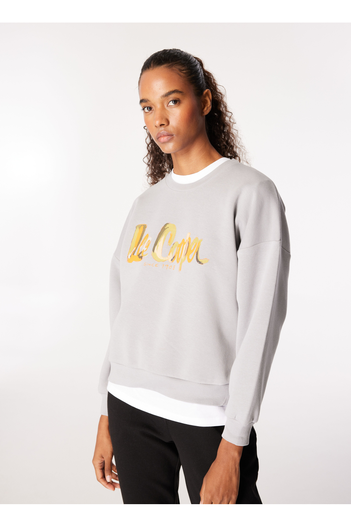 Lee Cooper  O Yaka Baskılı Gri Kadın Sweatshırt 251 LCF 241005 TILA GRİ - Görsel 5