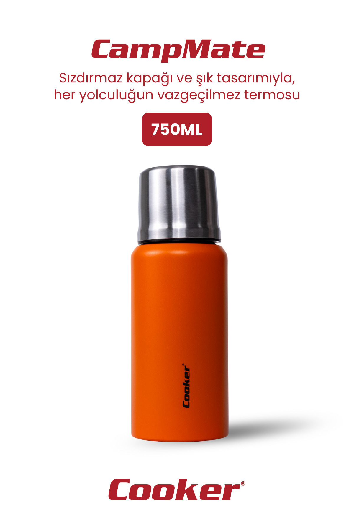 CampMate 750 ml Stainless Steel Thermos Orange CKR2106