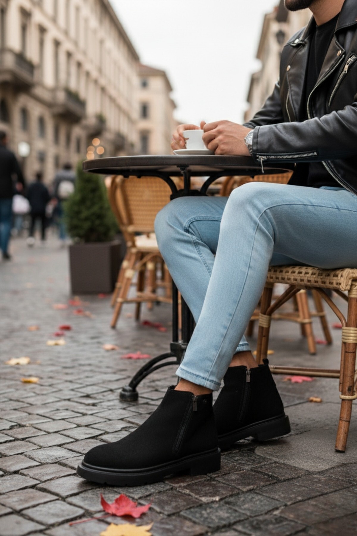 MUGGO ASTRA Hakiki Deri Çift Fermuarlı Erkek Casual Kışlık Bot görsel 7