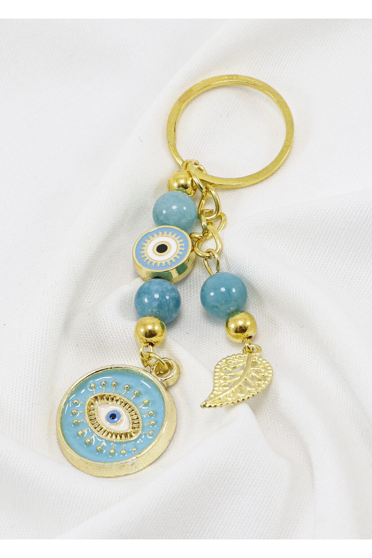 Turquoise Color, Evil Eye Bead Keychain, Gift Bag Ornament