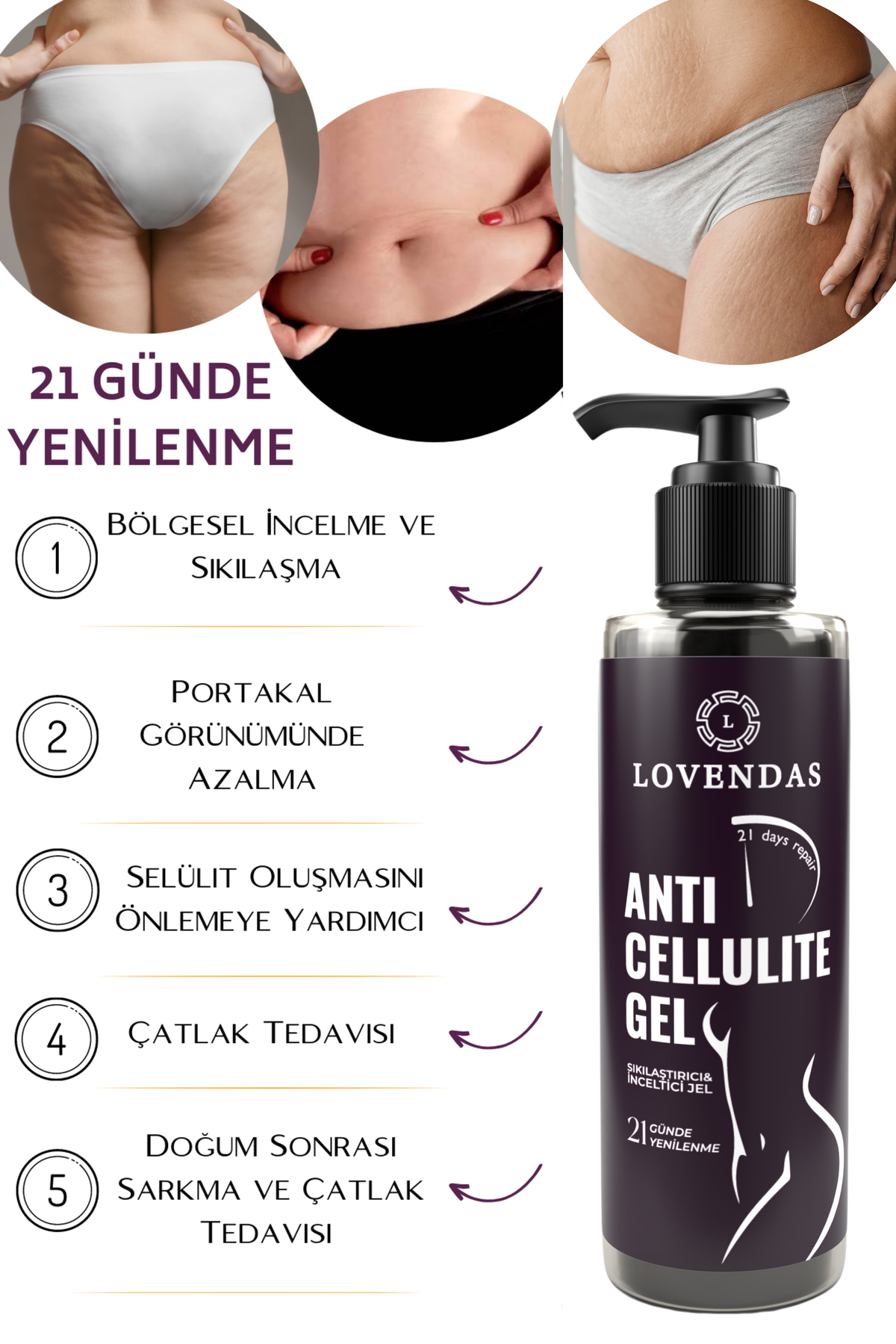 Selülit Ve Çatlak Karşıtı Inceltici Sıkılaştırıcı Jel 250ml — Jel1 — تصویر 2 از 5