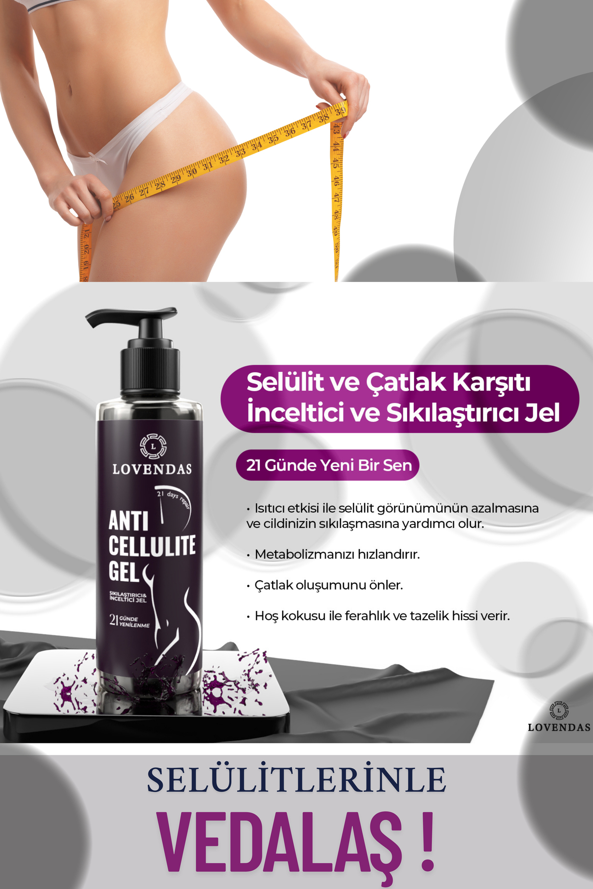 Selülit Ve Çatlak Karşıtı Inceltici Sıkılaştırıcı Jel 250ml — Jel1 — تصویر 3 از 5
