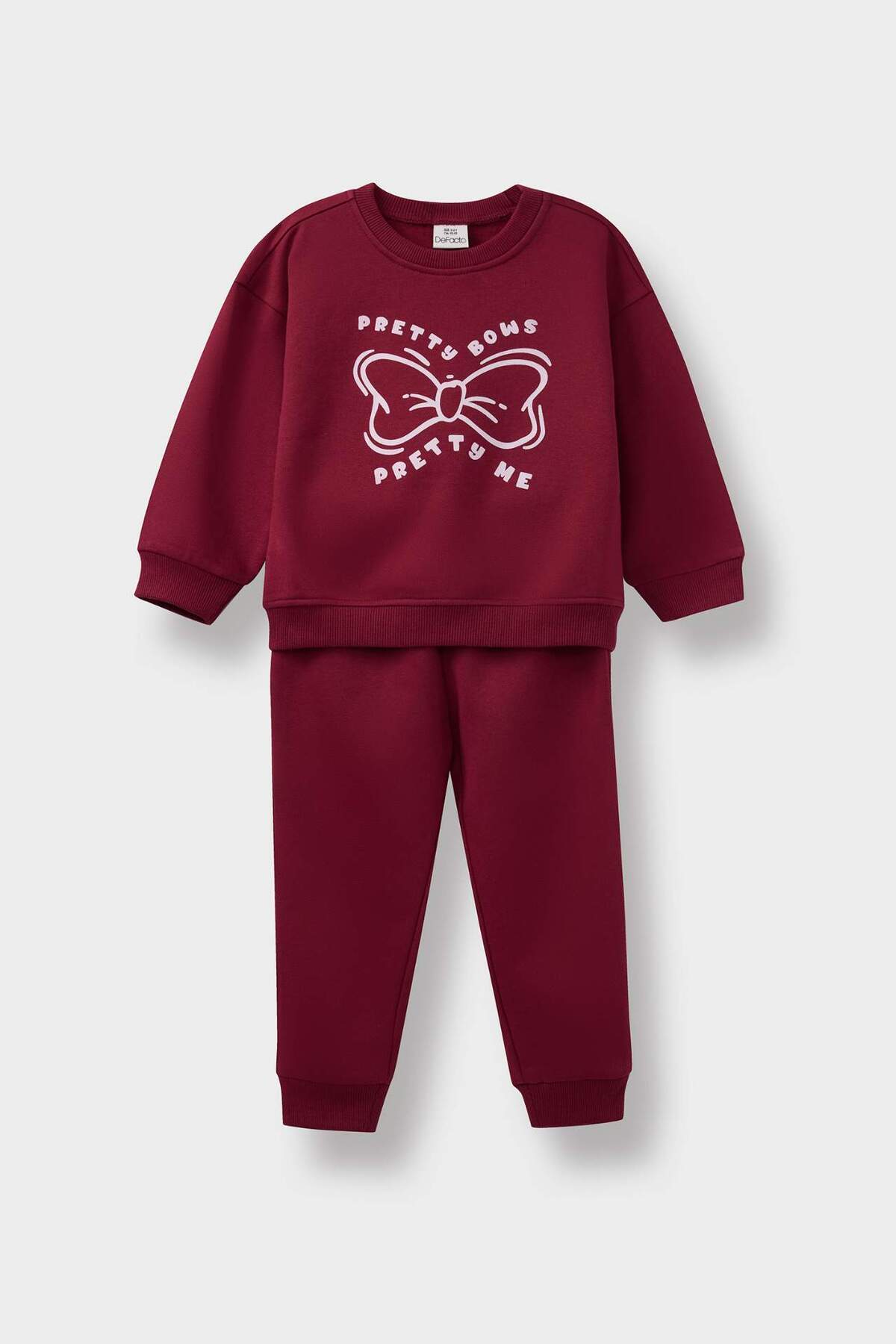 DeFacto Baby Girl 2-Piece Set Printed Soft Fleece Sweatshirt and Sweatpants F0543A525Wn