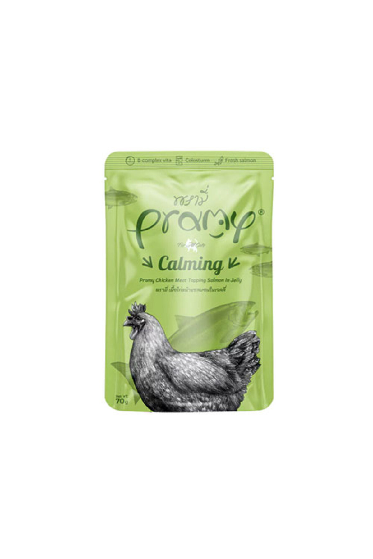 pramy Calming Jöle İçinde Tavuk Etli ve Somonlu Yetişkin Kedi Konservesi 70 Gr