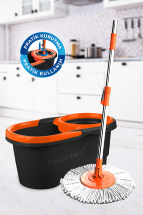 MACROMAX Focus Black Edition Otomatik Temizlik Seti Pedalsız Döner Sıkmalı Mi...