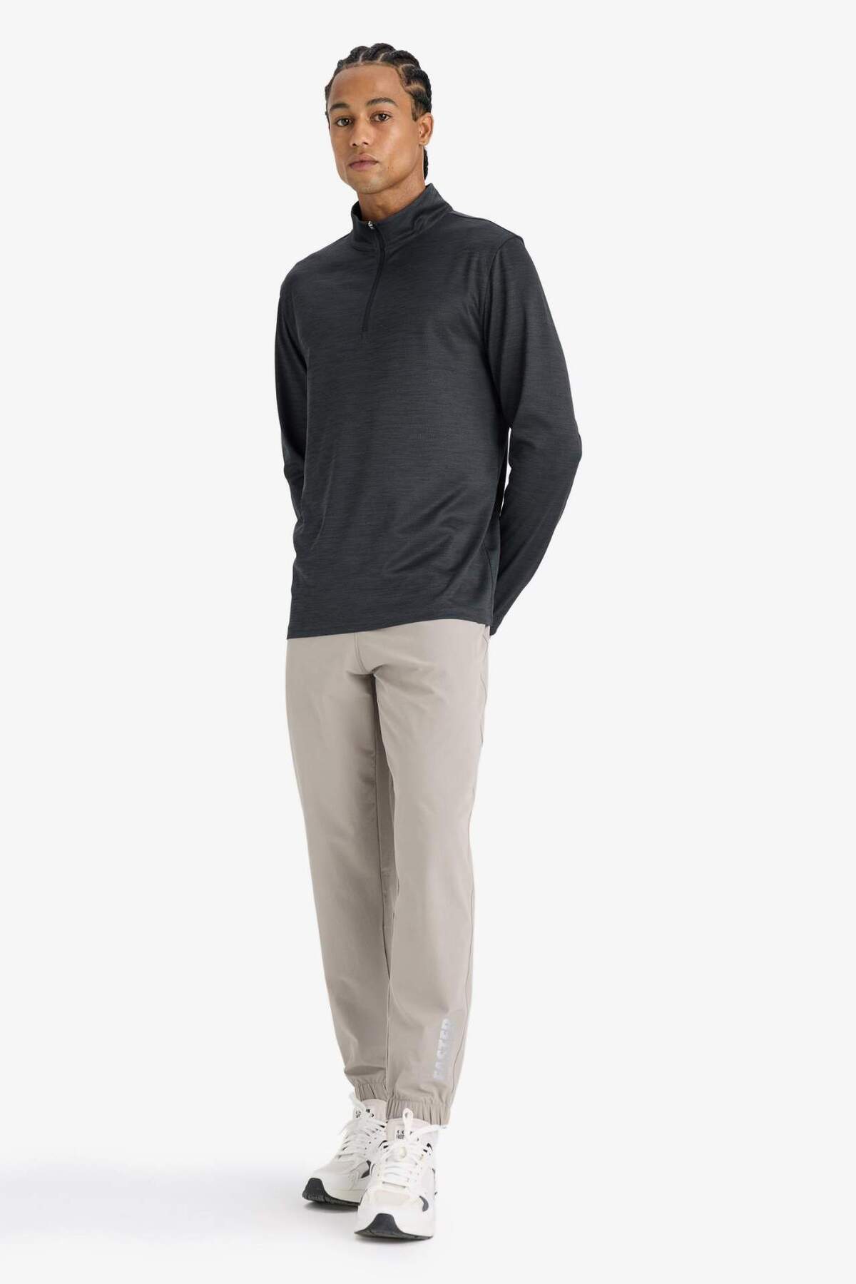 DeFacto DeFactoFit Slim Fit Dar Kesim Fermuar Cepli Dokuma Sporcu Jogger F1288AX25AU
