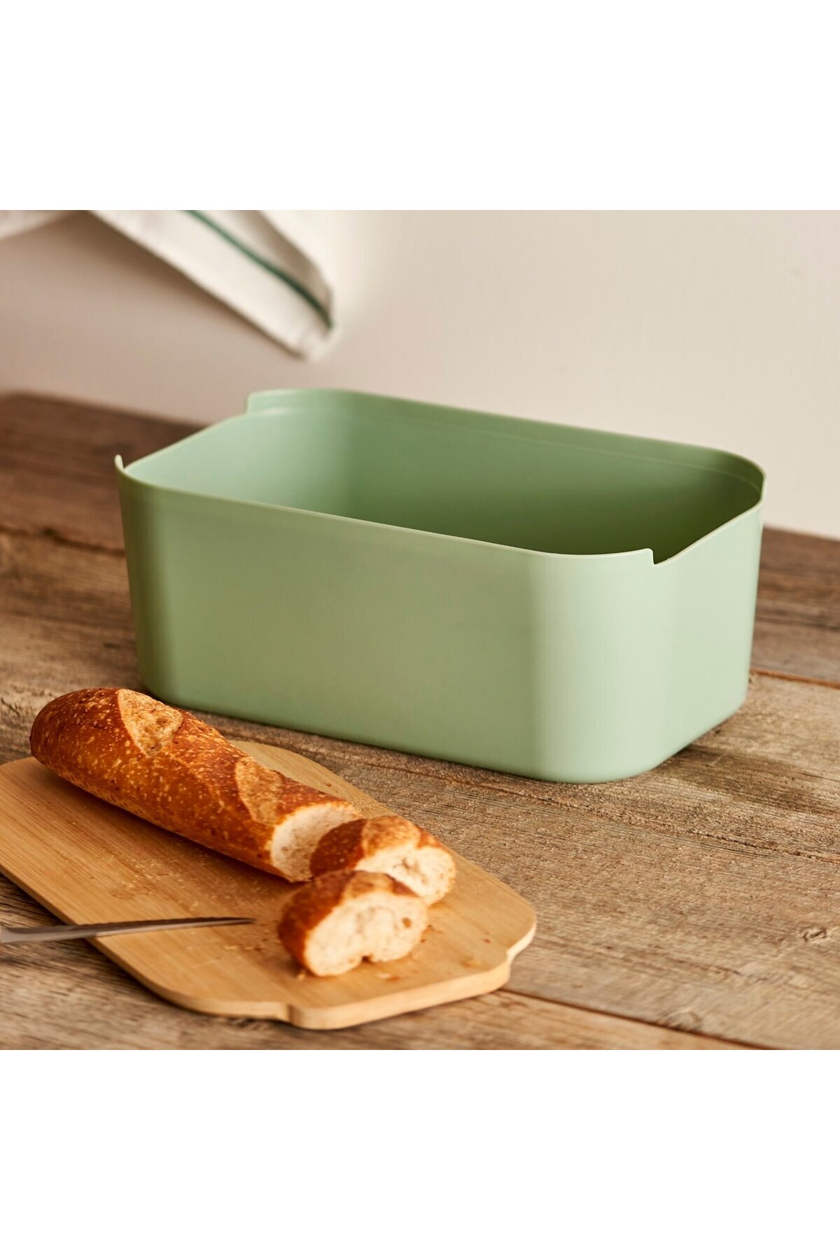 Bella Maison Breed 2in1 Kesme Tahtalı Ekmek Kutusu Yeşil (33x18,5x12 cm)