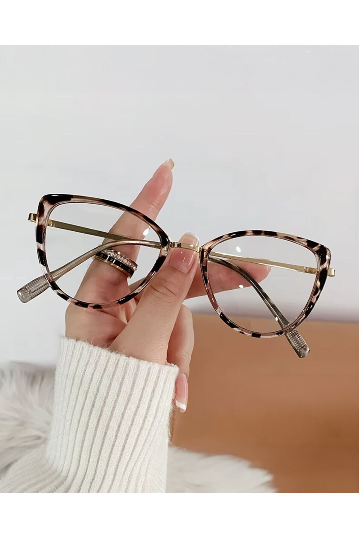 Corney Design Mira Cat Eye Leopar Gözlük | Mavi Işık Filtreli | Blue Blocked | Ekran Gözlüğü | Kadın